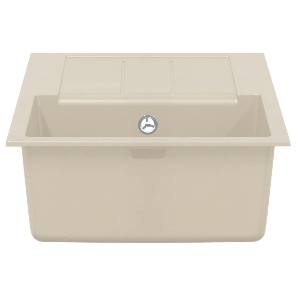 vidaXL Zlew Beżowy 780 x 500 mm 80% Kwarc i 20% Żywica