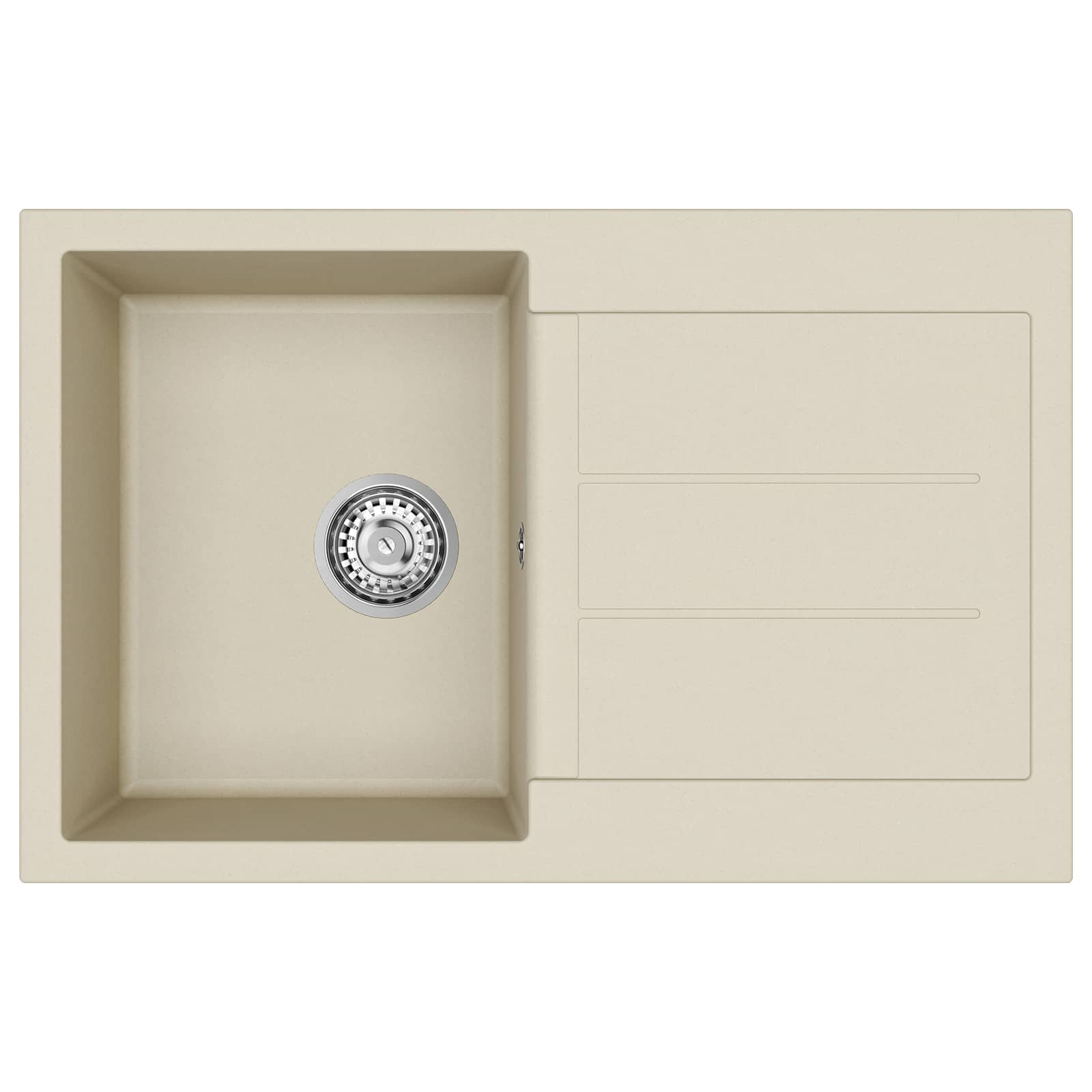 vidaXL Zlew Beżowy 780 x 500 mm 80% Kwarc i 20% Żywica