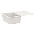 vidaXL Zlew Biały 780 x 500 mm 80% Kwarc i 20% Żywica