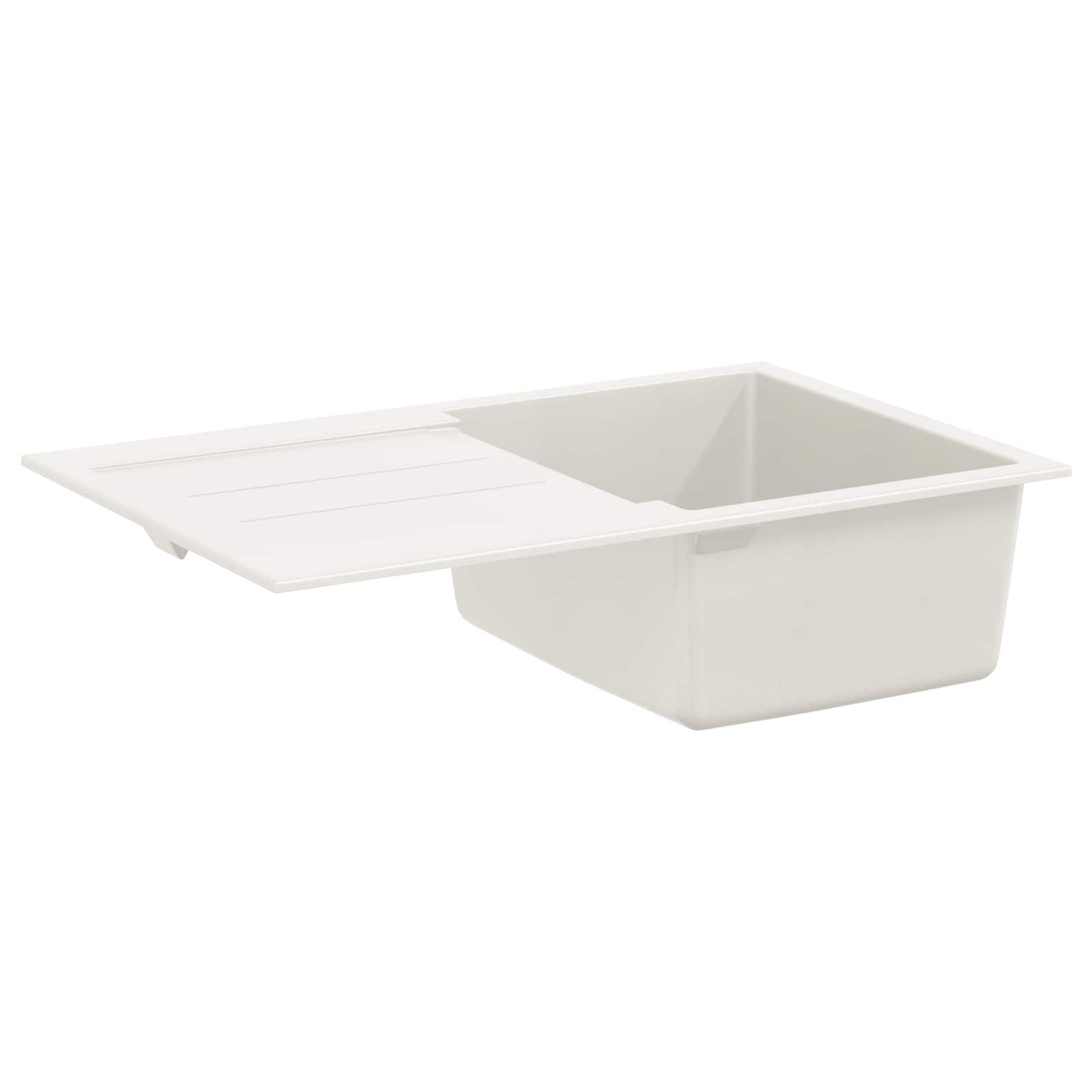 vidaXL Zlew Biały 780 x 500 mm 80% Kwarc i 20% Żywica
