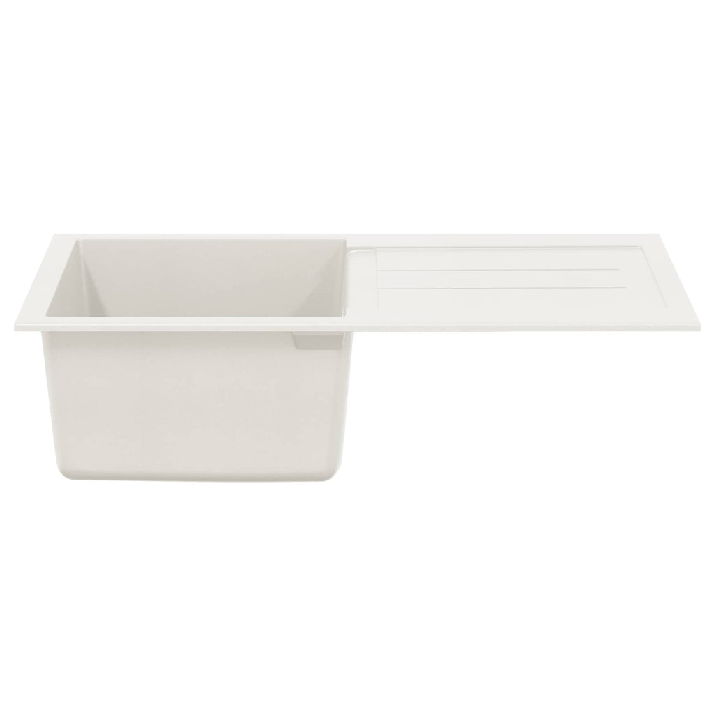 vidaXL Zlew Biały 780 x 500 mm 80% Kwarc i 20% Żywica