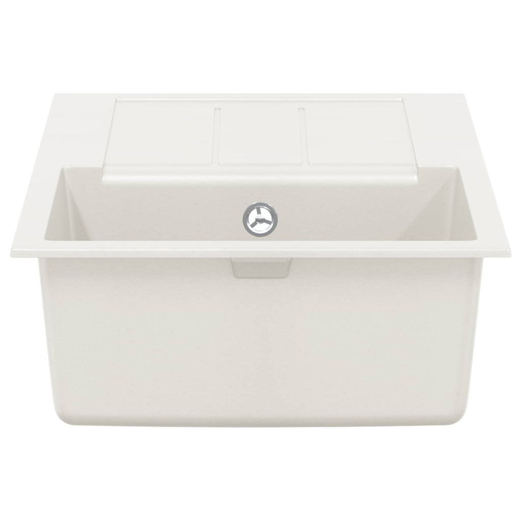 vidaXL Zlew Biały 780 x 500 mm 80% Kwarc i 20% Żywica