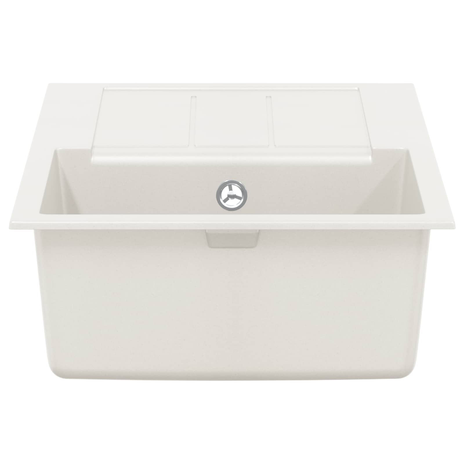 vidaXL Zlew Biały 780 x 500 mm 80% Kwarc i 20% Żywica