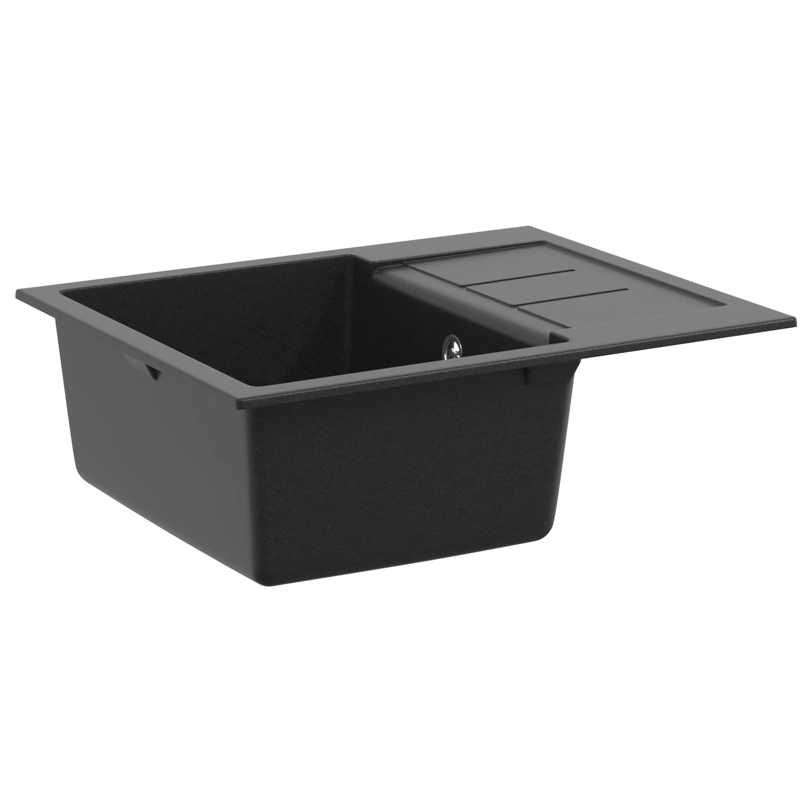 vidaXL Zlew Czarny 620 x 500 mm 80% Kwarc i 20% Żywica