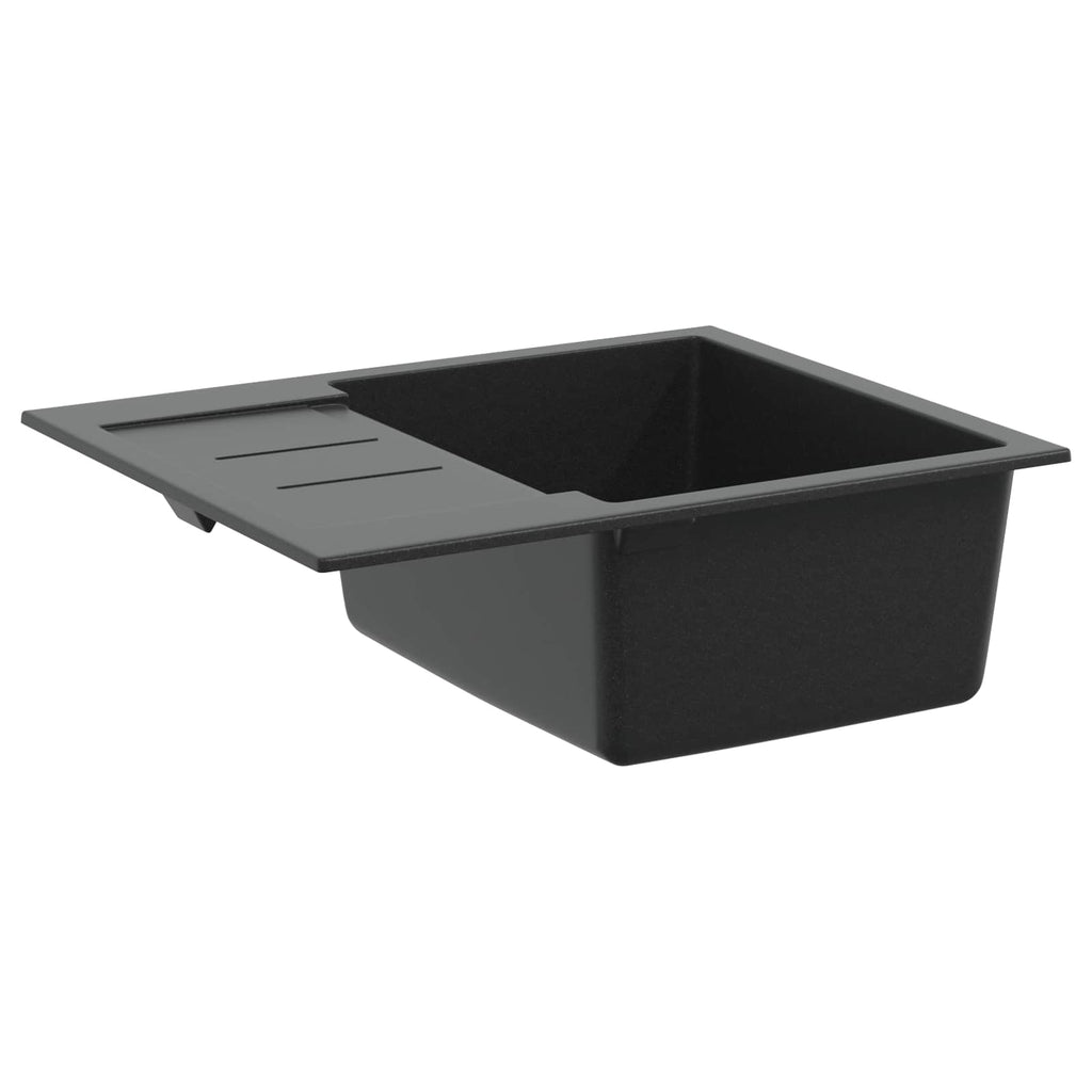vidaXL Zlew Czarny 620 x 500 mm 80% Kwarc i 20% Żywica