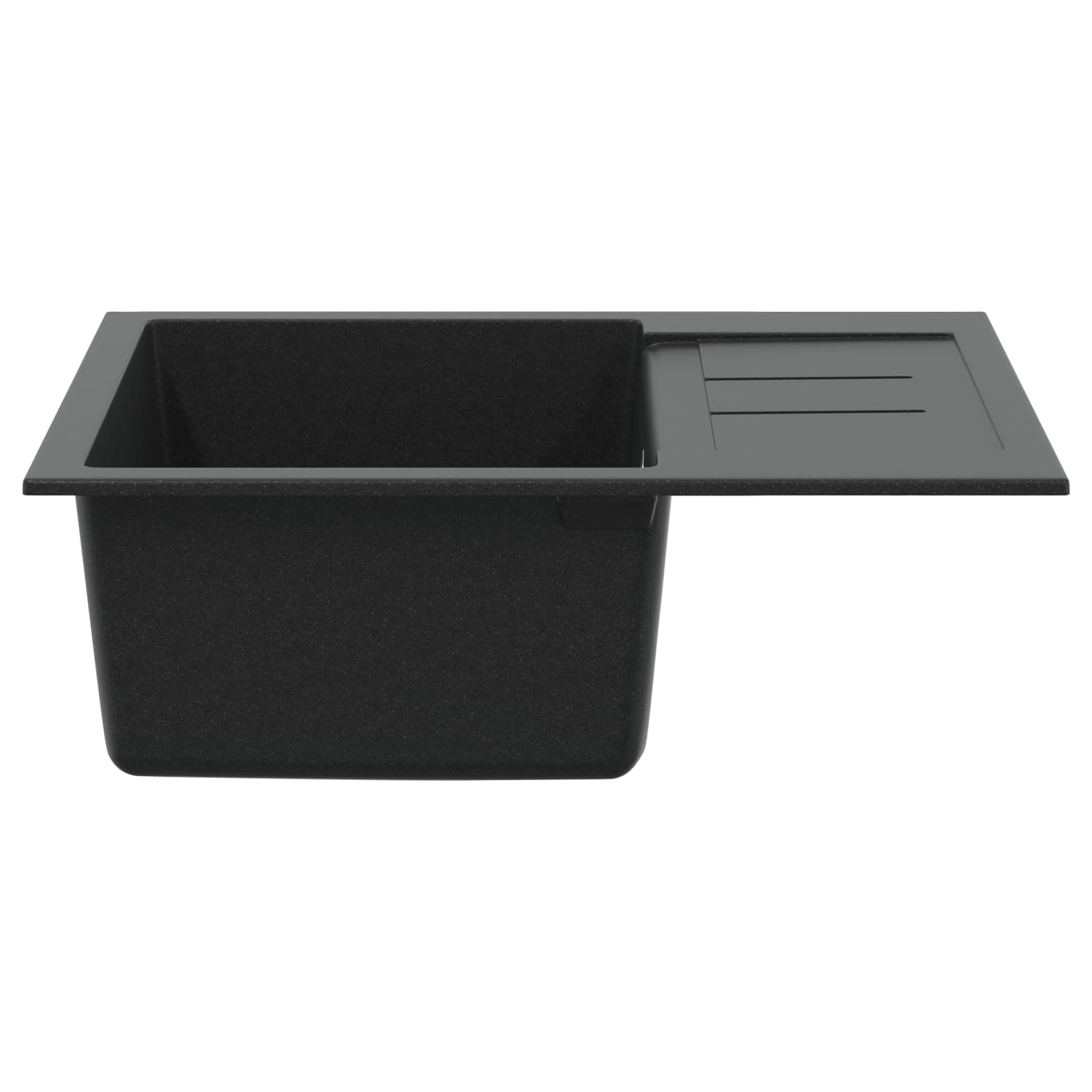 vidaXL Zlew Czarny 620 x 500 mm 80% Kwarc i 20% Żywica