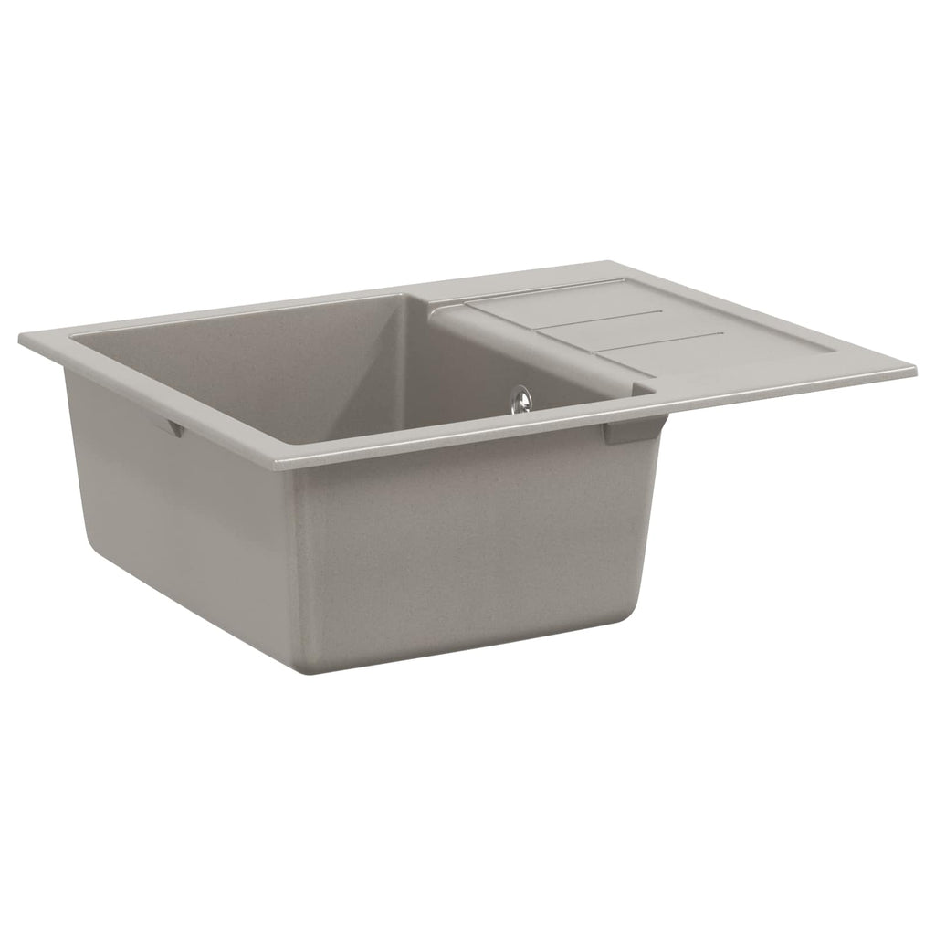 vidaXL Zlew Szary 620 x 500 mm 80% Kwarc i 20% Żywica