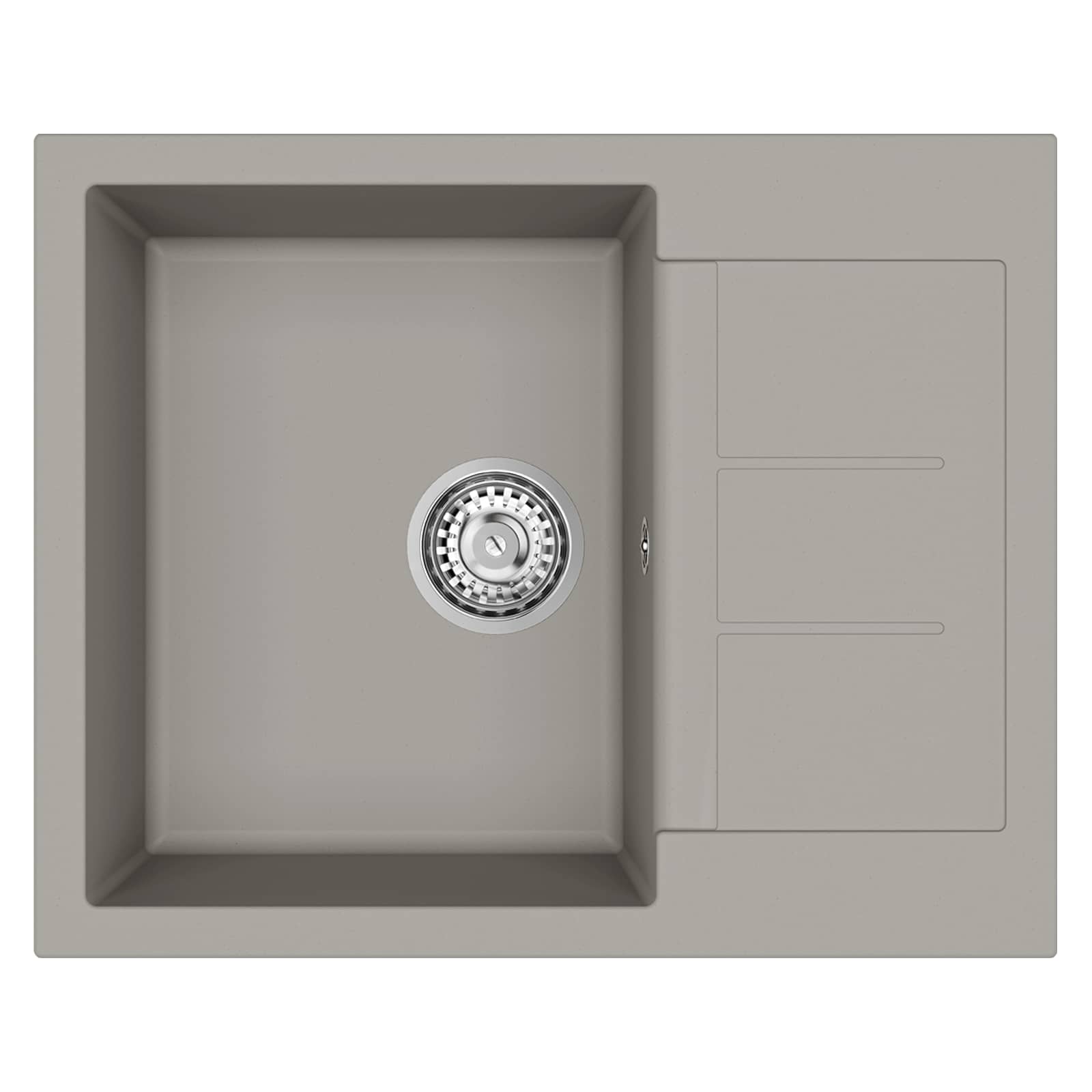 vidaXL Zlew Szary 620 x 500 mm 80% Kwarc i 20% Żywica