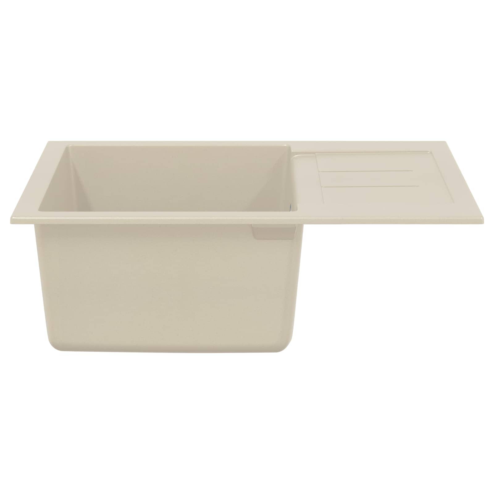vidaXL Zlew Beżowy 620 x 500 mm 80% Kwarc i 20% Żywica