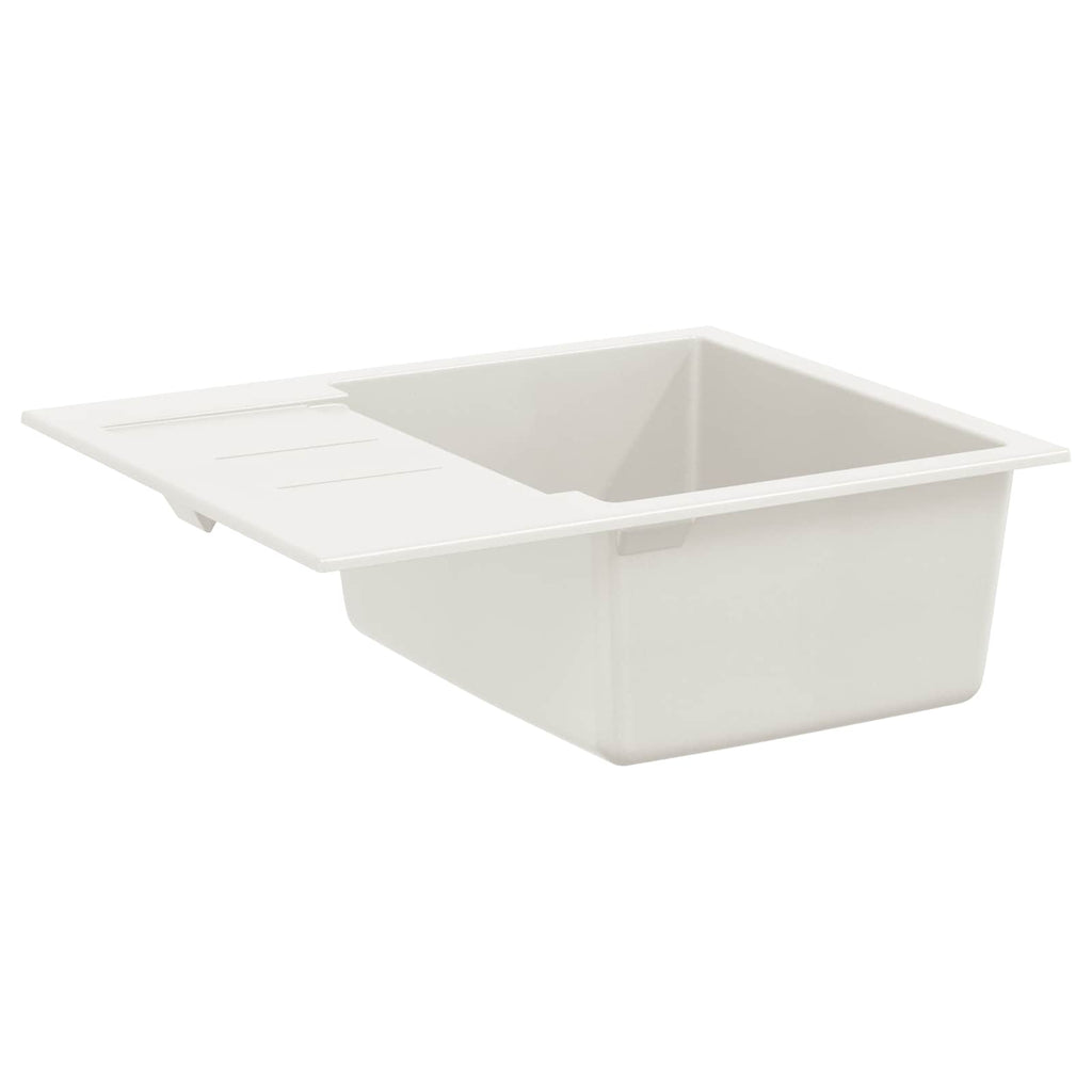 vidaXL Zlew Biały 620 x 500 mm 80% Kwarc i 20% Żywica