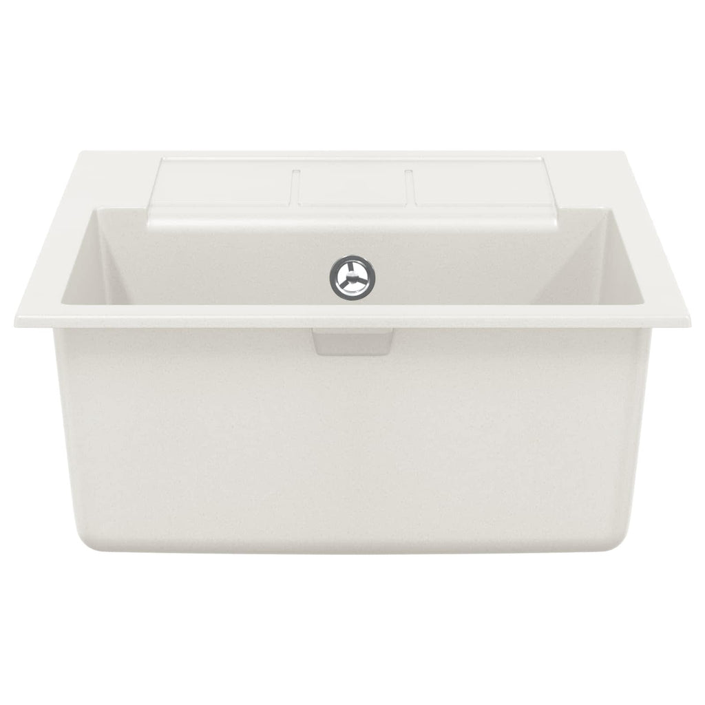 vidaXL Zlew Biały 620 x 500 mm 80% Kwarc i 20% Żywica
