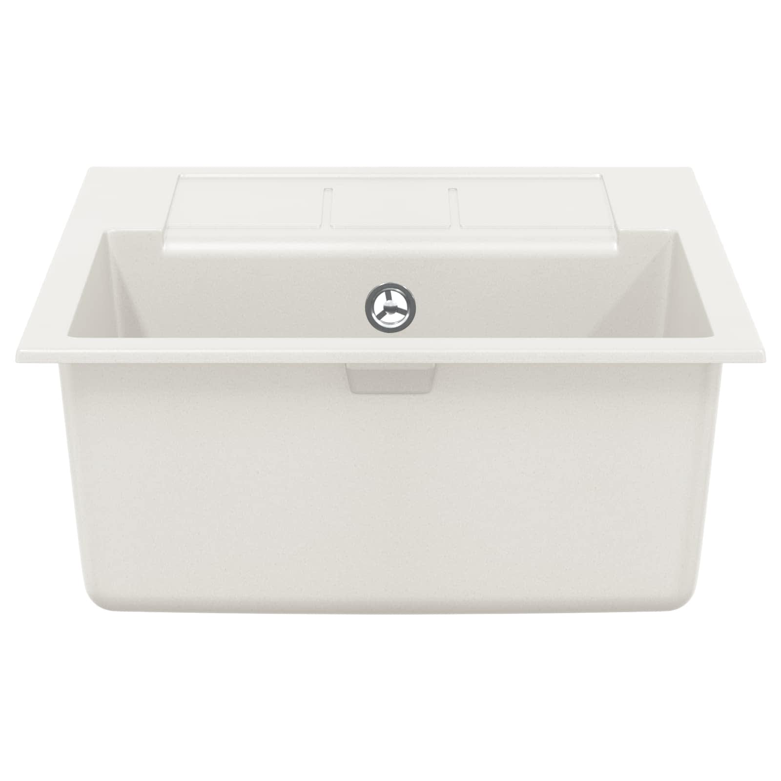 vidaXL Zlew Biały 620 x 500 mm 80% Kwarc i 20% Żywica