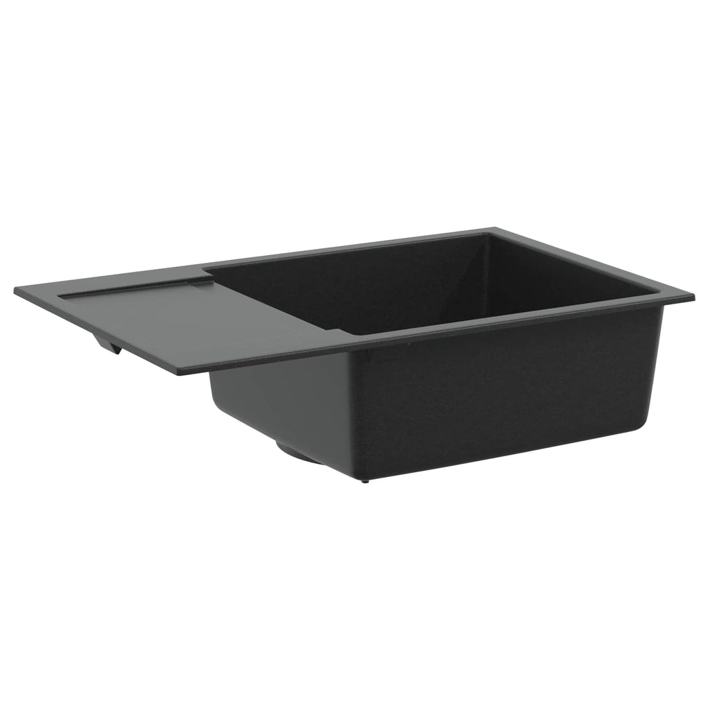 vidaXL Zlew Czarny 780 x 500 mm 80% Kwarc i 20% Żywica