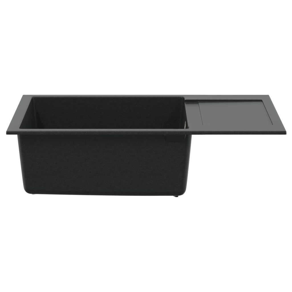 vidaXL Zlew Czarny 780 x 500 mm 80% Kwarc i 20% Żywica