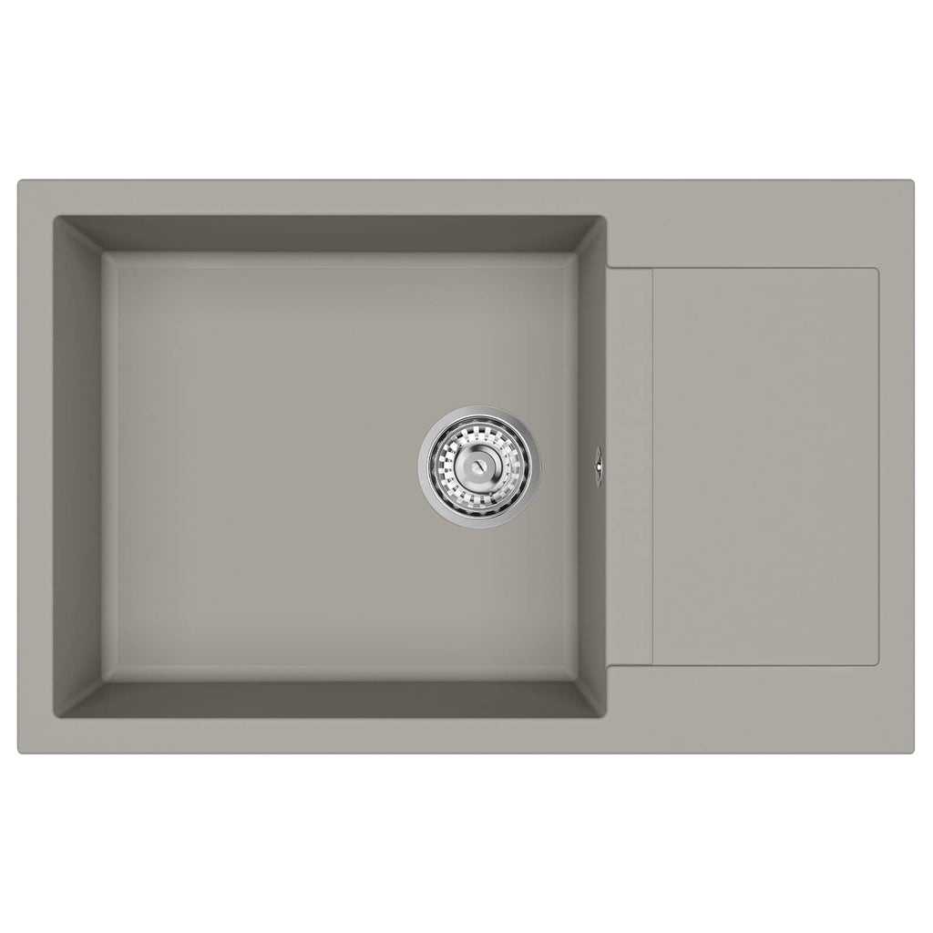 vidaXL Zlew Szary 780 x 500 mm 80% Kwarc i 20% Żywica