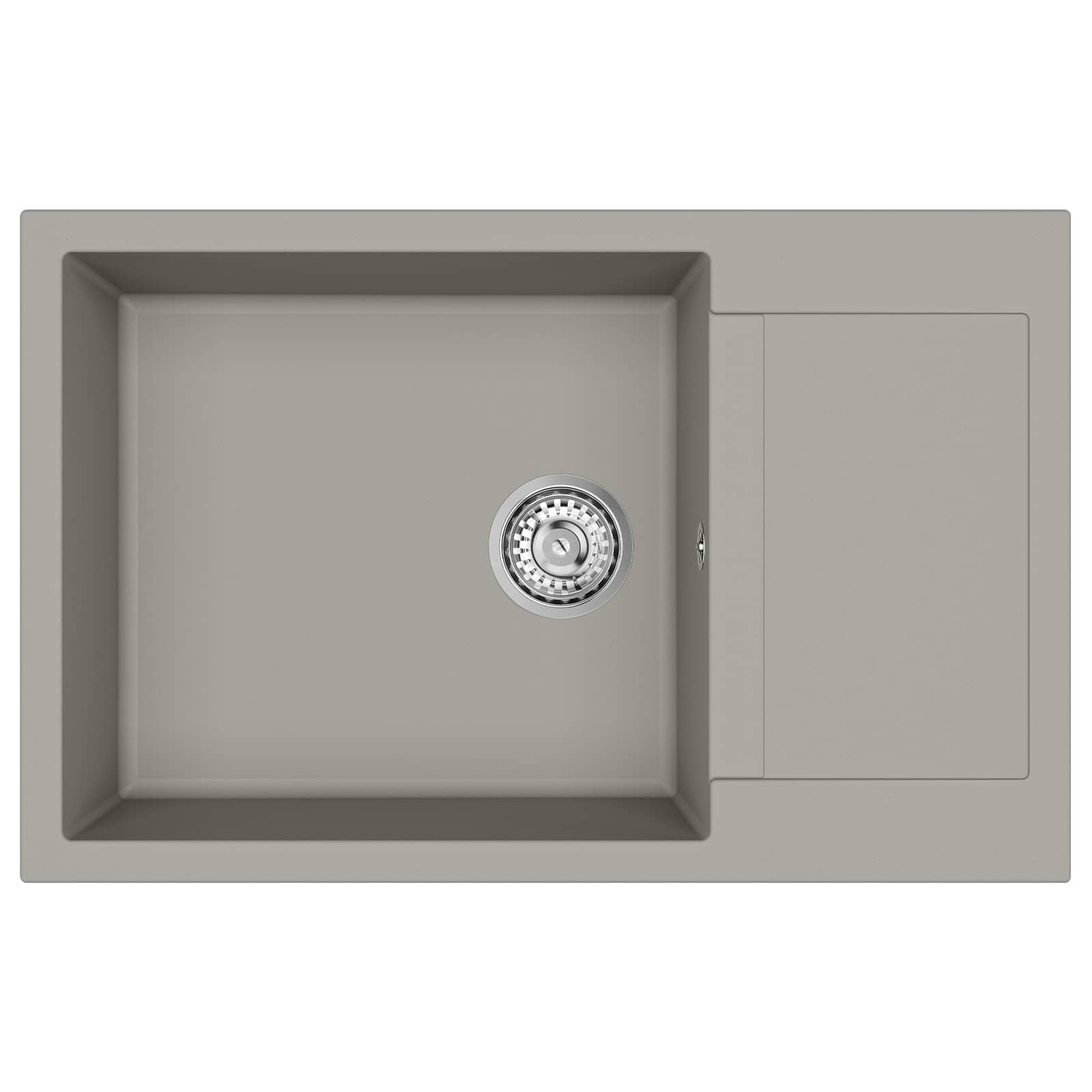 vidaXL Zlew Szary 780 x 500 mm 80% Kwarc i 20% Żywica