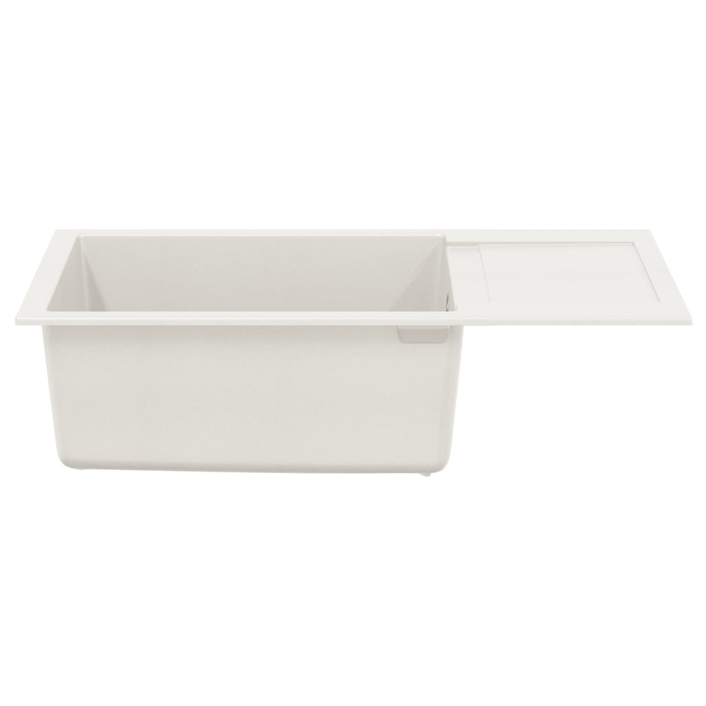 vidaXL Zlew Biały 780 x 500 mm 80% Kwarc i 20% Żywica