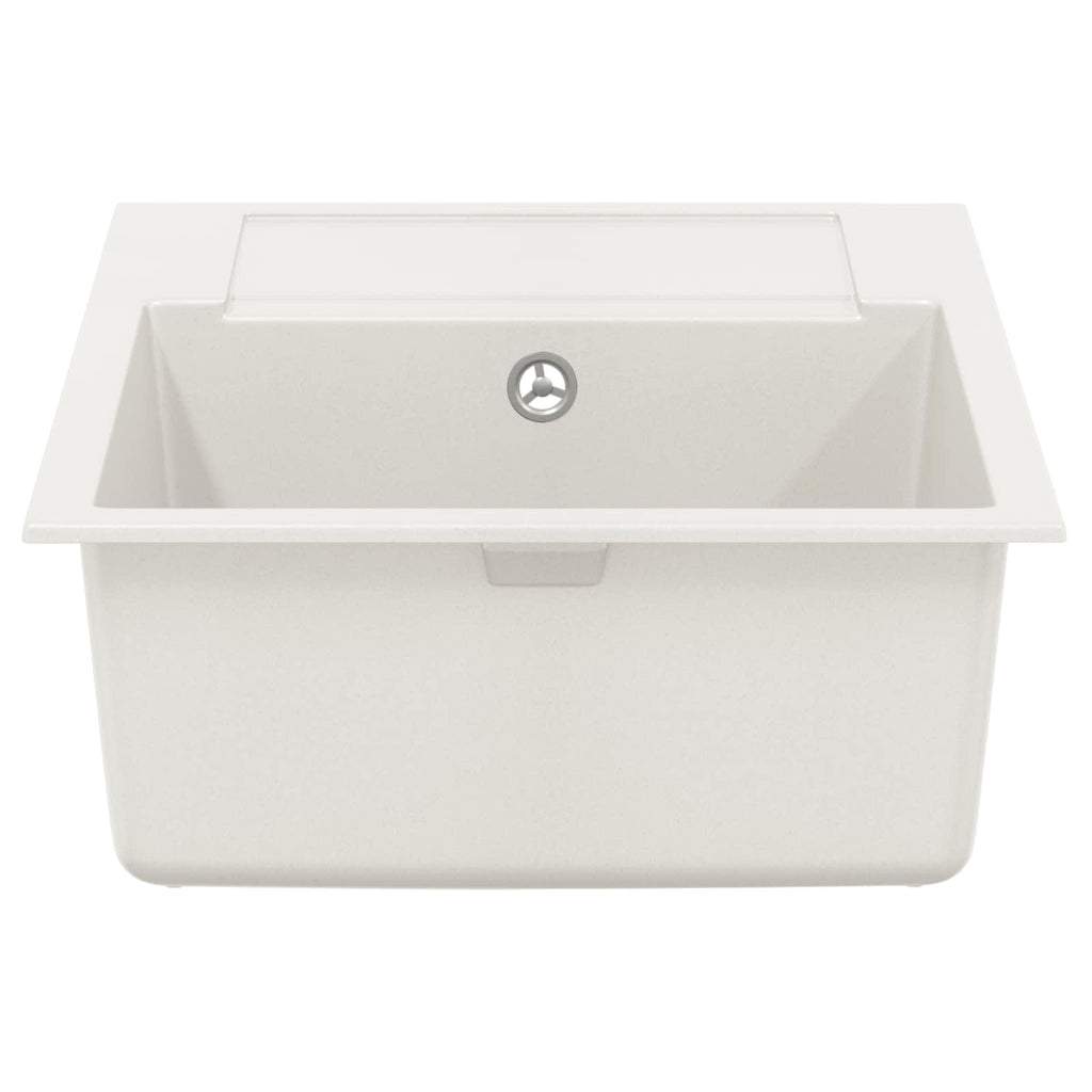 vidaXL Zlew Biały 780 x 500 mm 80% Kwarc i 20% Żywica