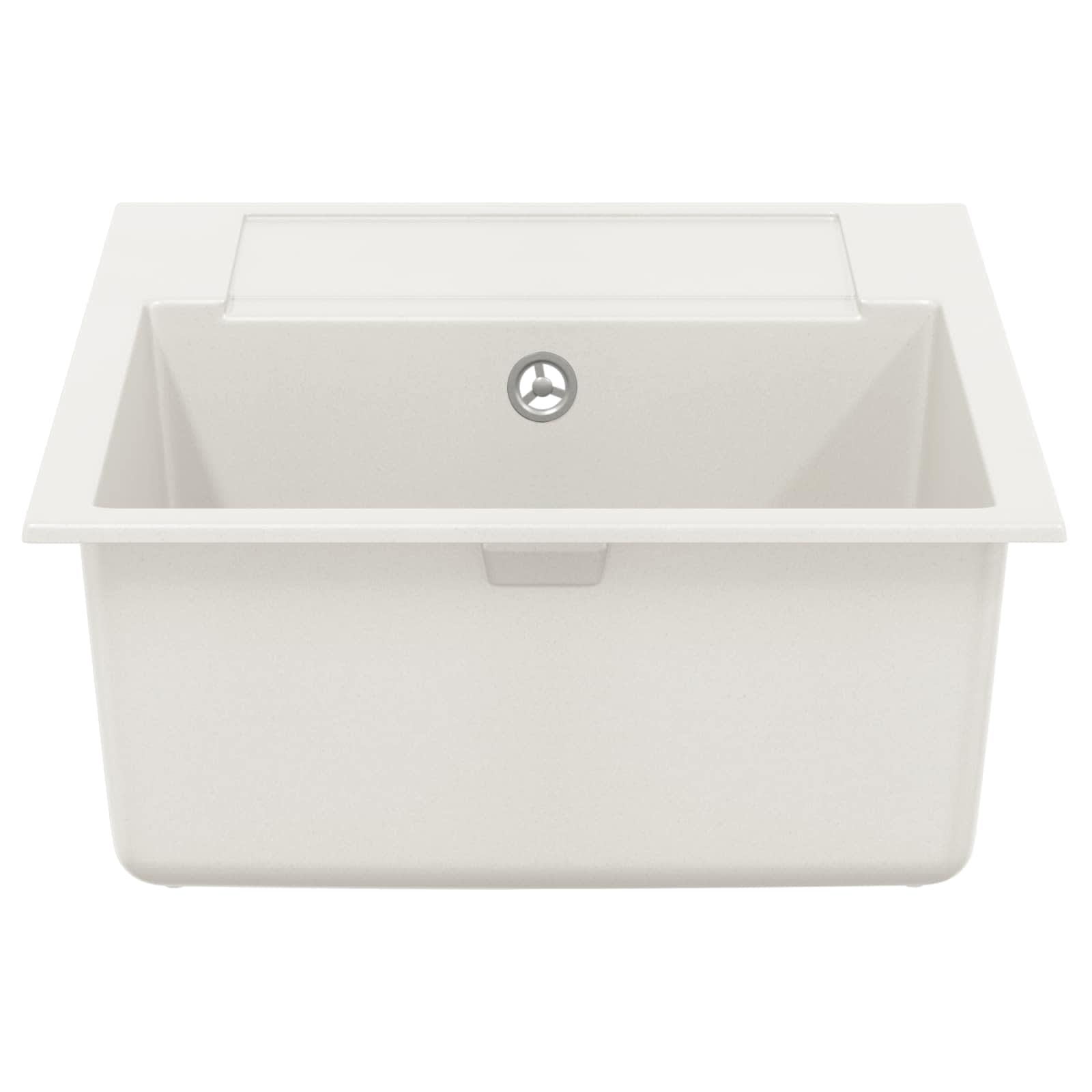 vidaXL Zlew Biały 780 x 500 mm 80% Kwarc i 20% Żywica