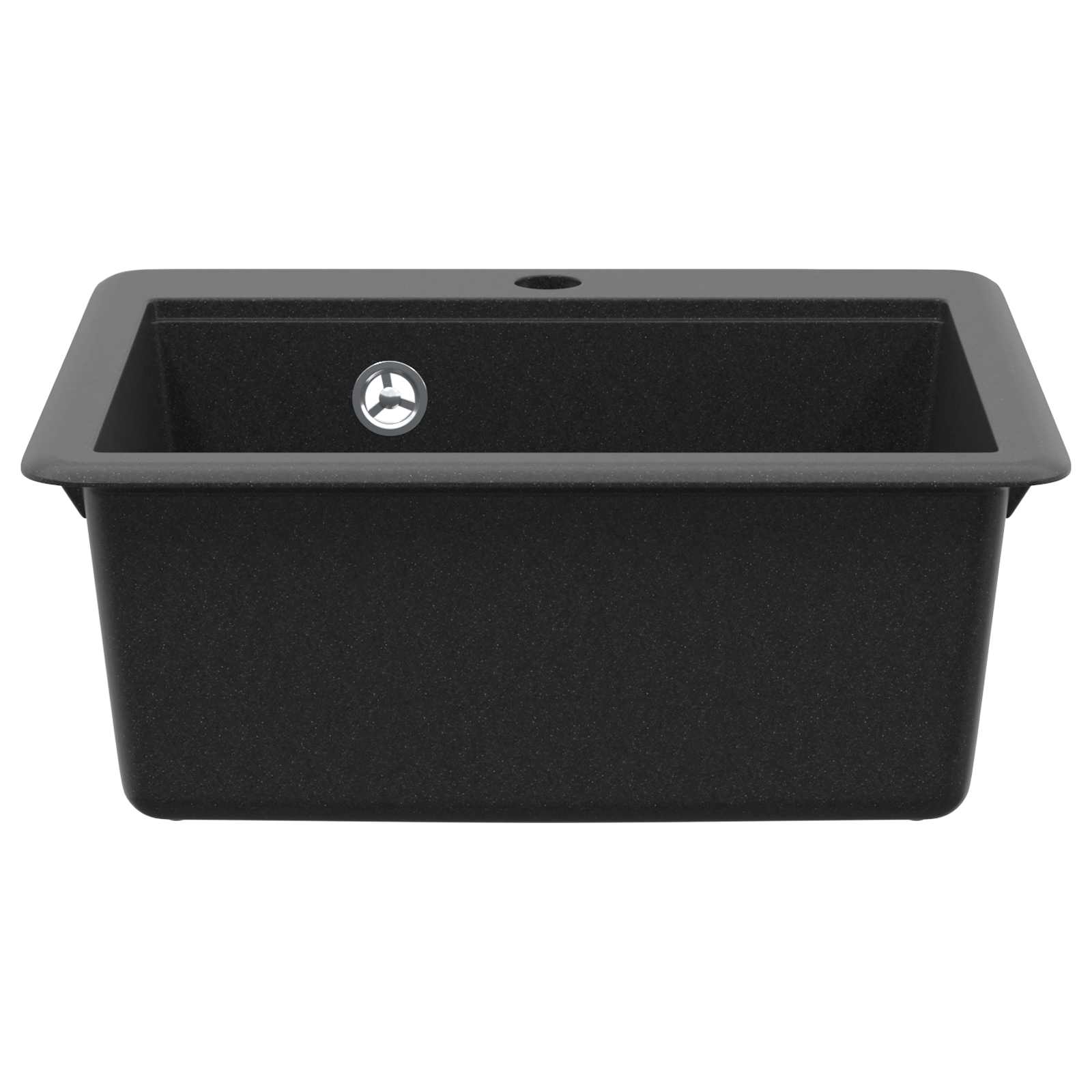 vidaXL Zlew Czarny 470 x 440 mm Granit