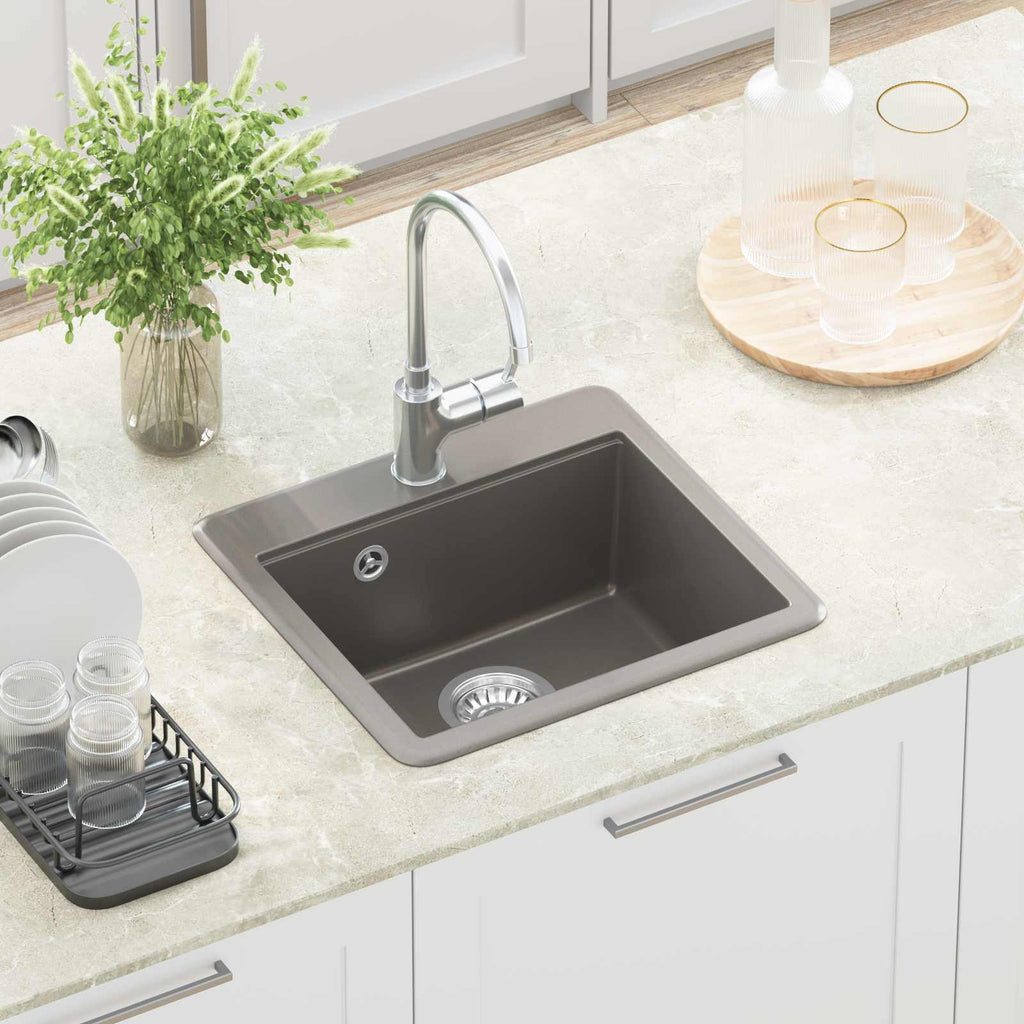 vidaXL Zlew Szary 470 x 440 mm Granit