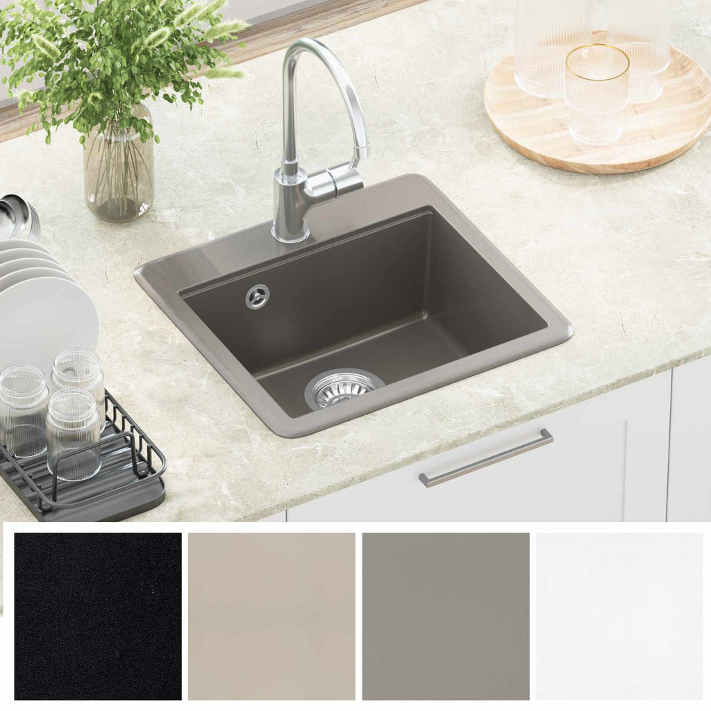 vidaXL Zlew Szary 470 x 440 mm Granit