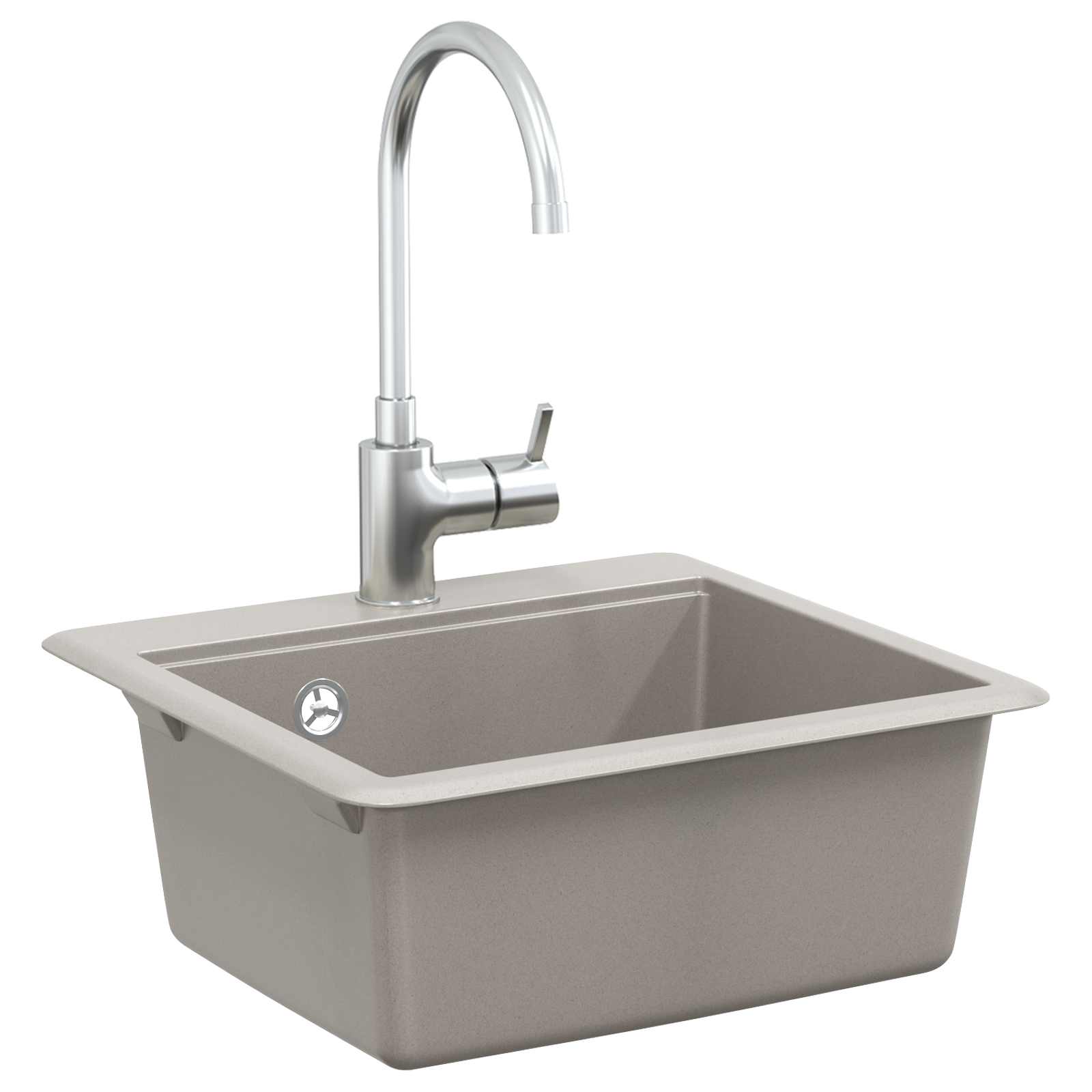 vidaXL Zlew Szary 470 x 440 mm Granit