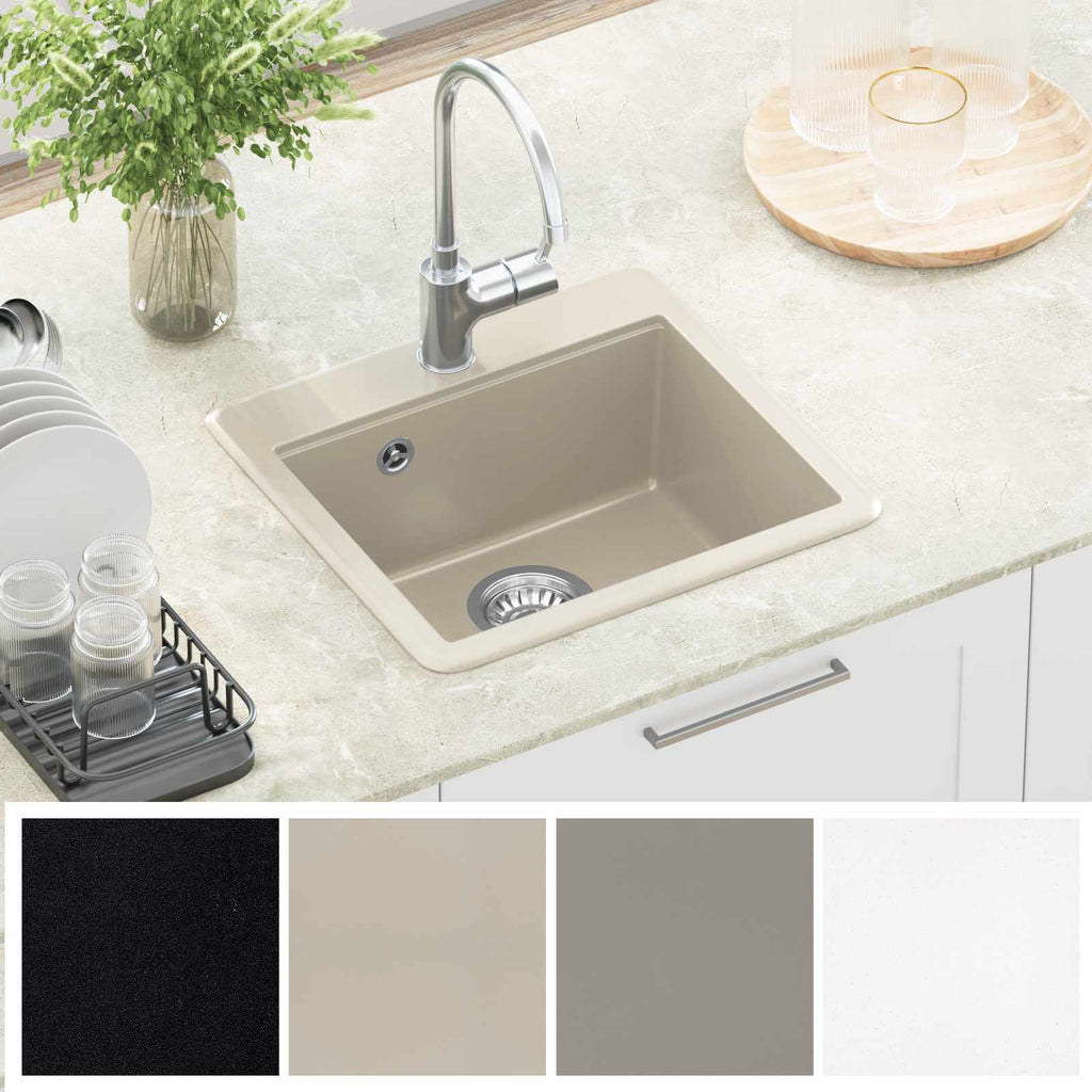 vidaXL Zlew Beżowy 470 x 440 mm Granit