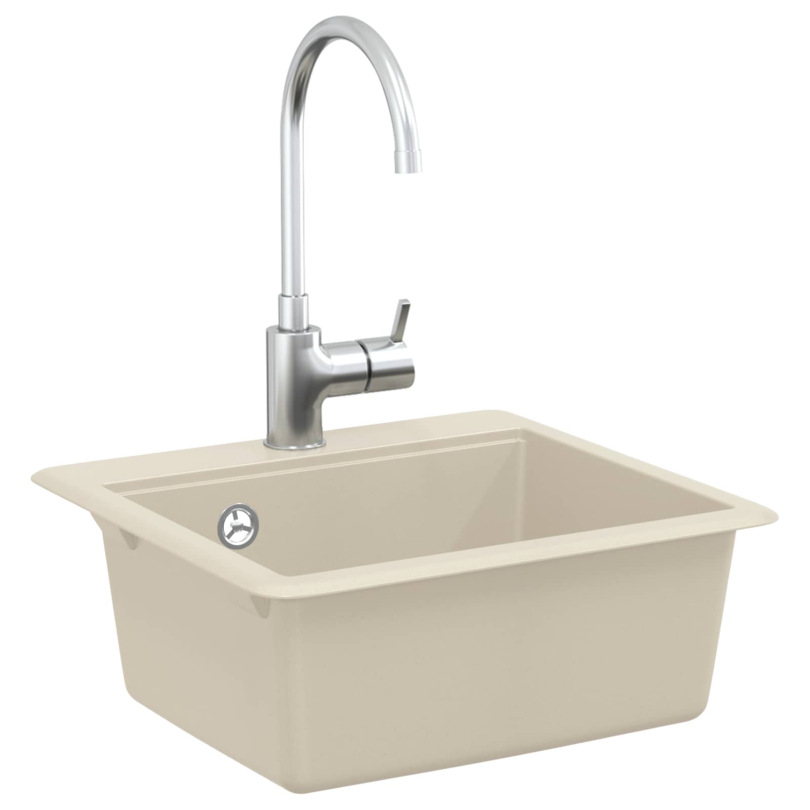 vidaXL Zlew Beżowy 470 x 440 mm Granit