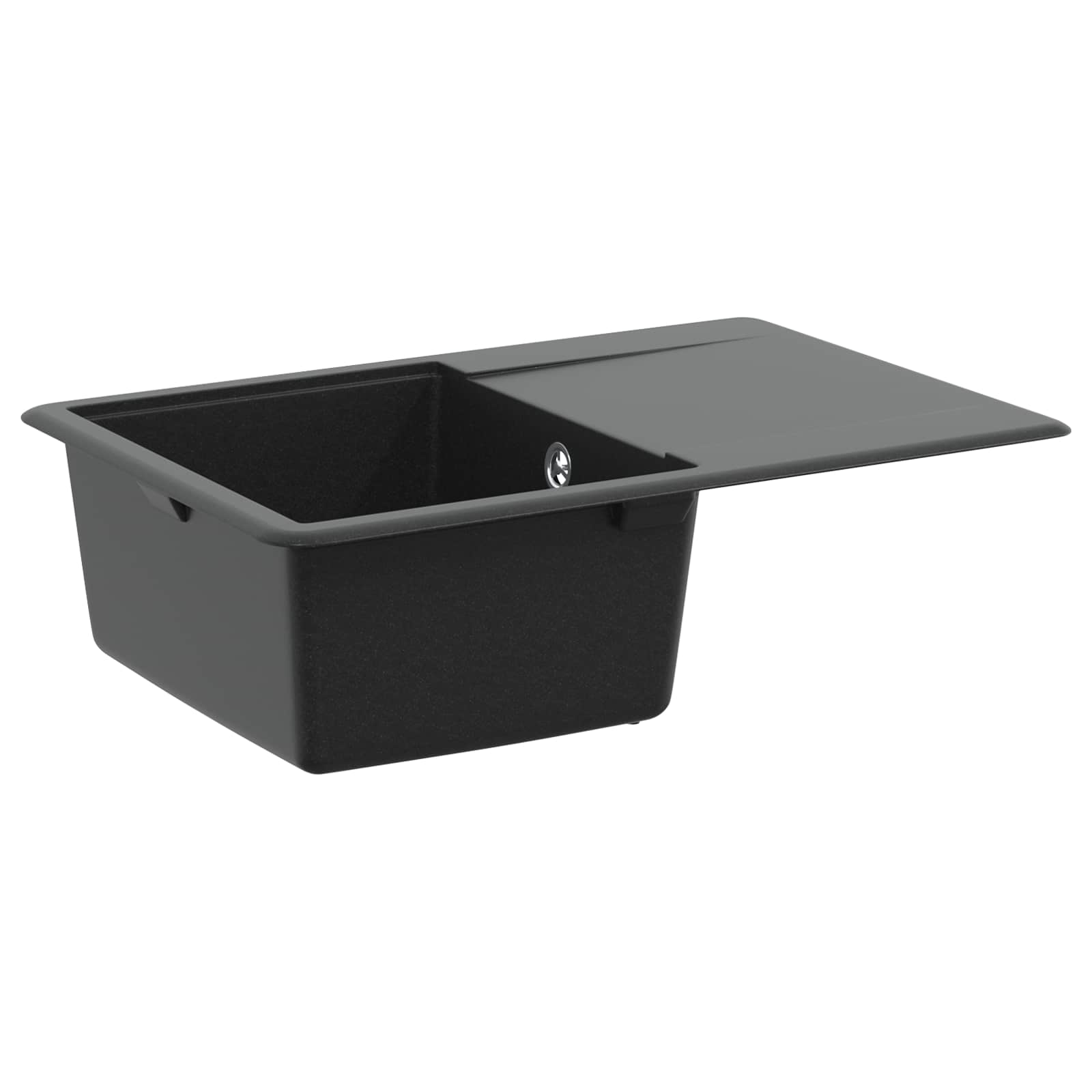 vidaXL Zlew Czarny 670 x 460 mm Granit