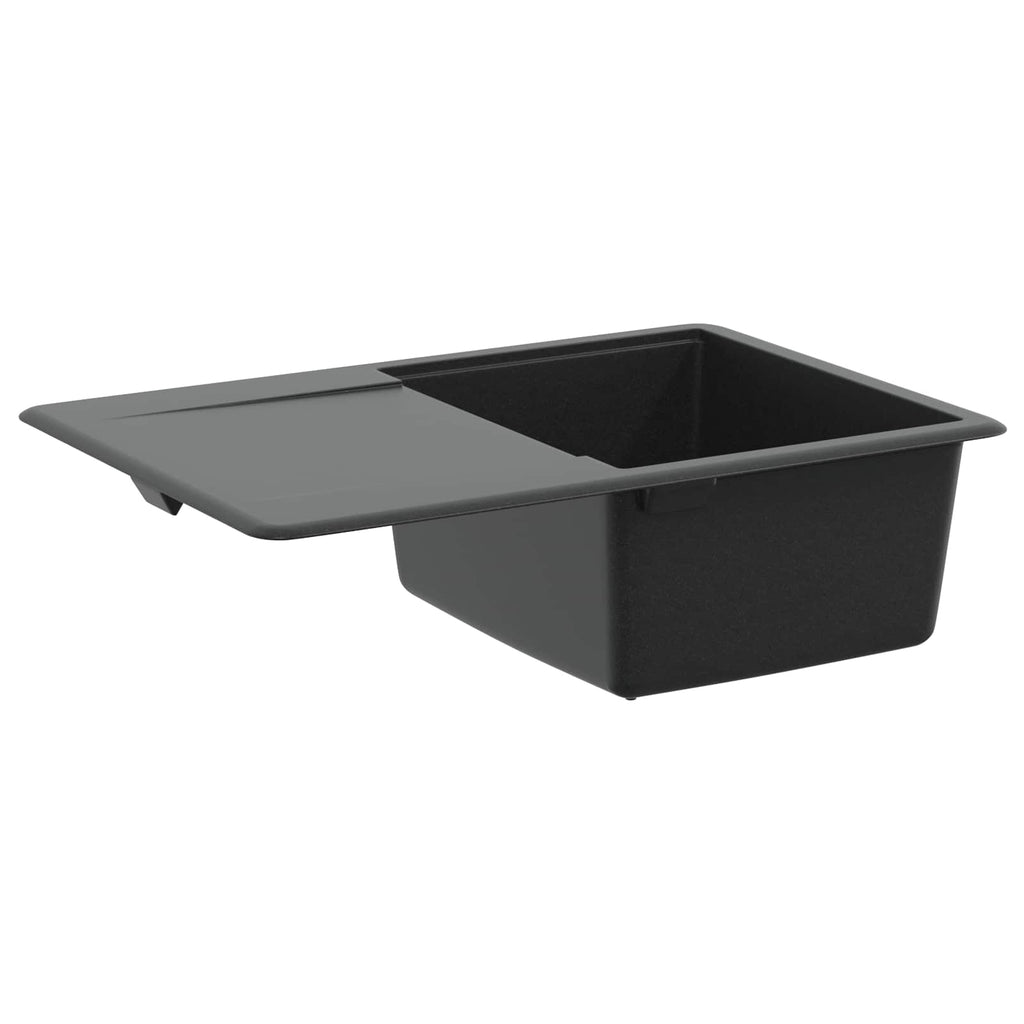 vidaXL Zlew Czarny 670 x 460 mm Granit
