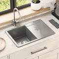 vidaXL Zlew Szary 670 x 460 mm 80% Kwarc i 20% Żywica