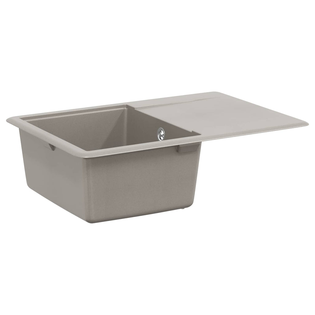 vidaXL Zlew Szary 670 x 460 mm 80% Kwarc i 20% Żywica