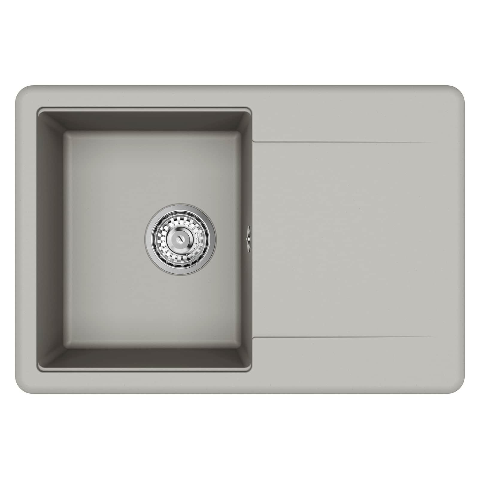 vidaXL Zlew Szary 670 x 460 mm 80% Kwarc i 20% Żywica