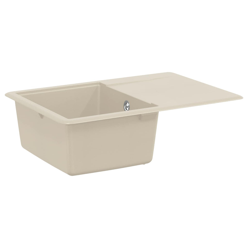 vidaXL Zlew Beżowy 670 x 460 mm 80% Kwarc i 20% Żywica