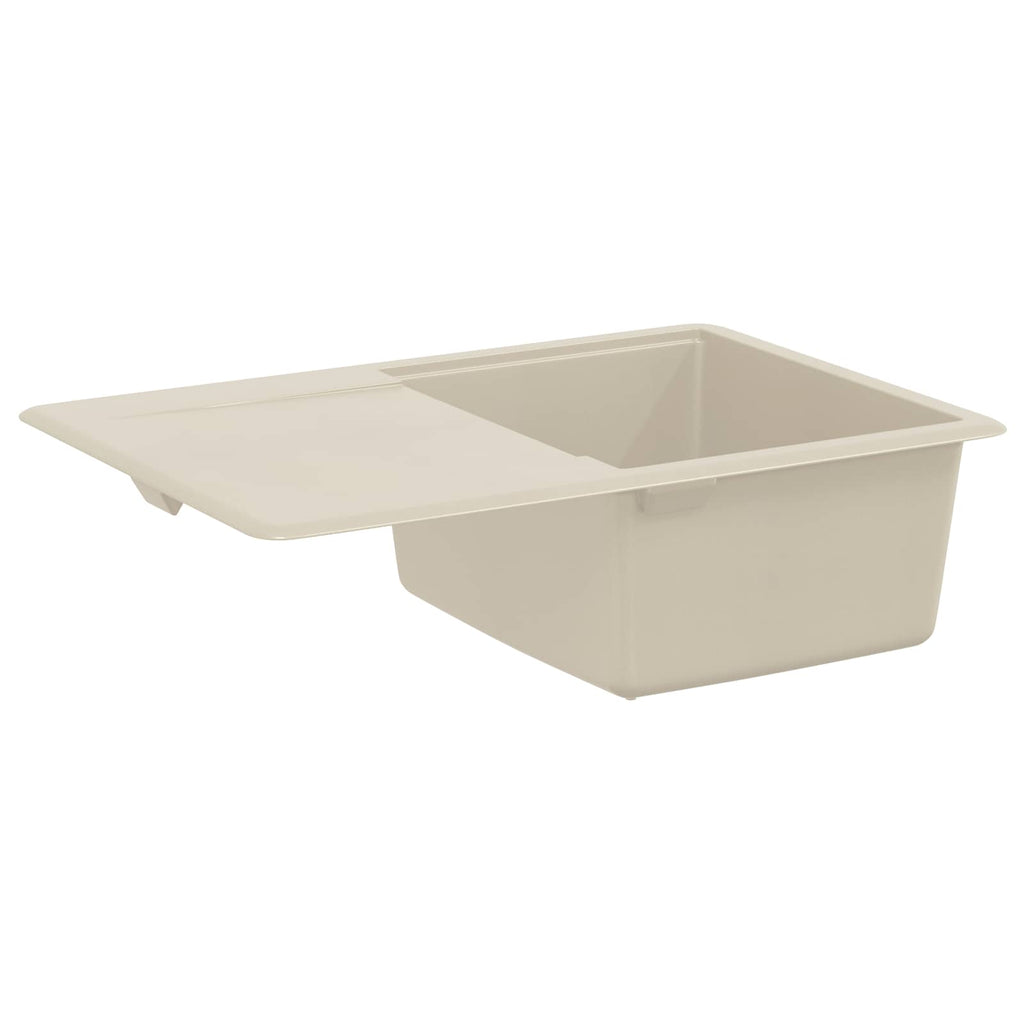 vidaXL Zlew Beżowy 670 x 460 mm 80% Kwarc i 20% Żywica
