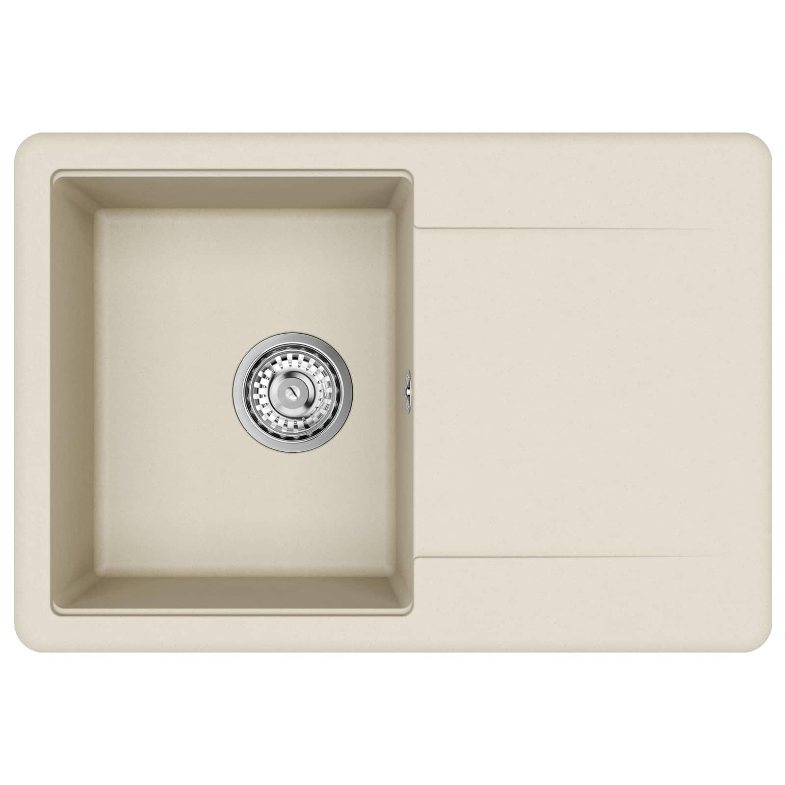 vidaXL Zlew Beżowy 670 x 460 mm 80% Kwarc i 20% Żywica