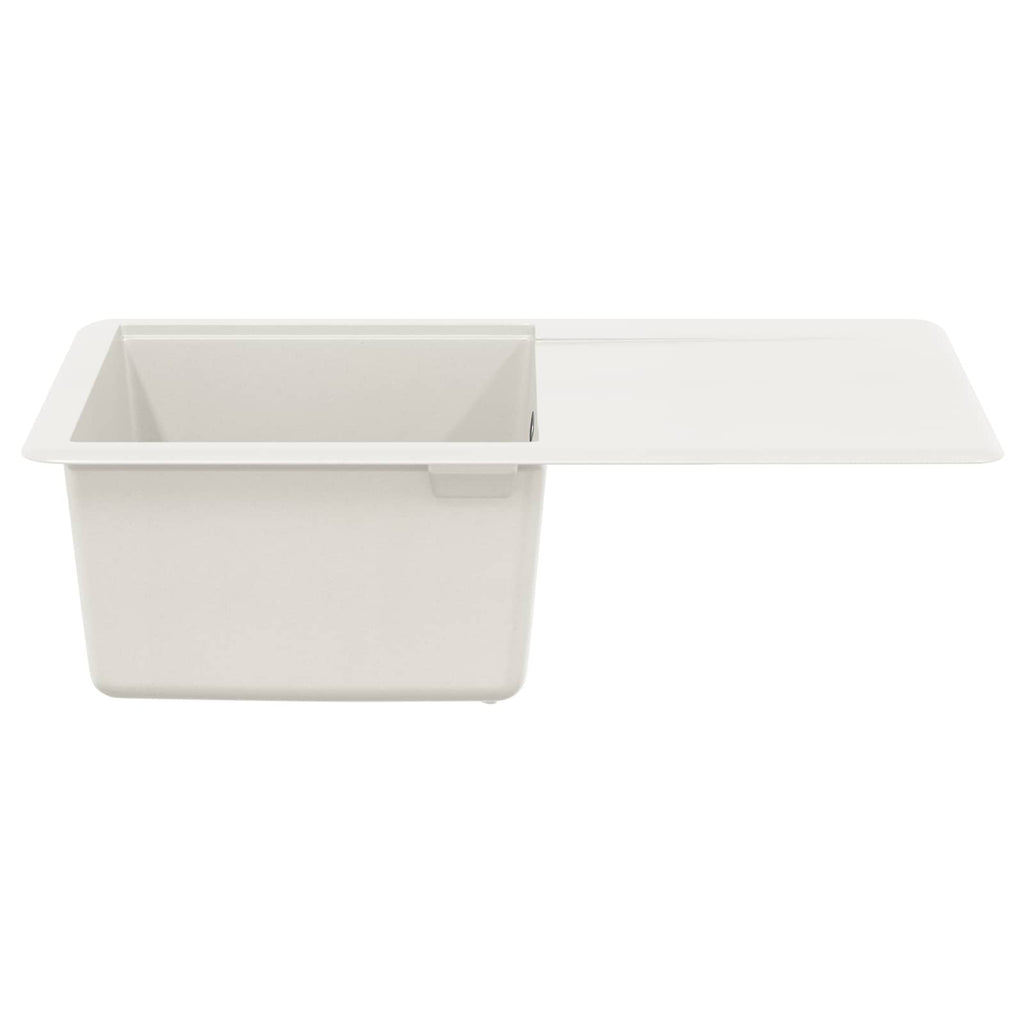 vidaXL Zlew Biały 670 x 460 mm 80% Kwarc i 20% Żywica