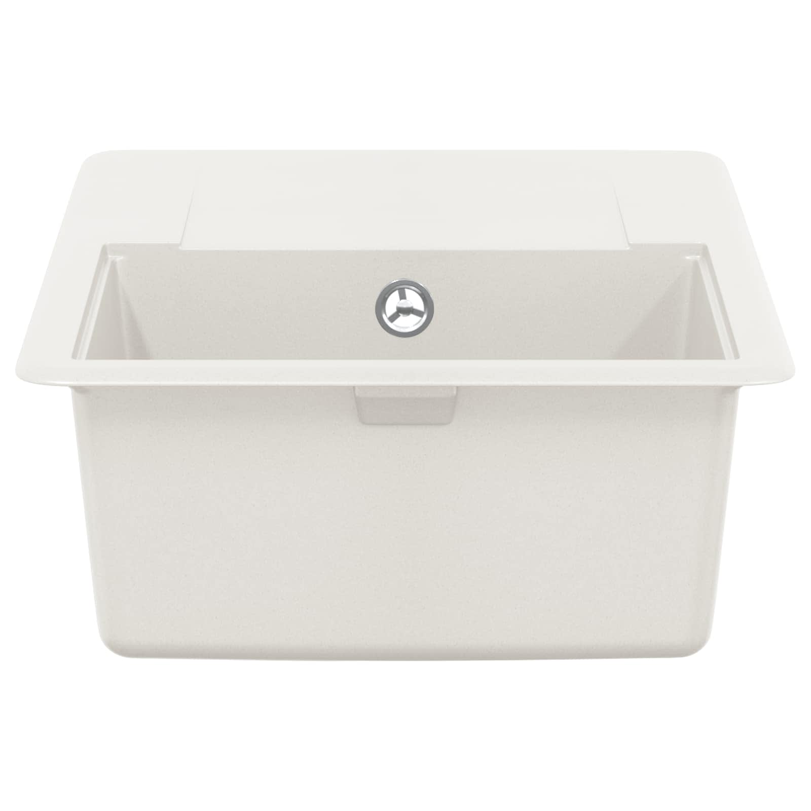 vidaXL Zlew Biały 670 x 460 mm 80% Kwarc i 20% Żywica