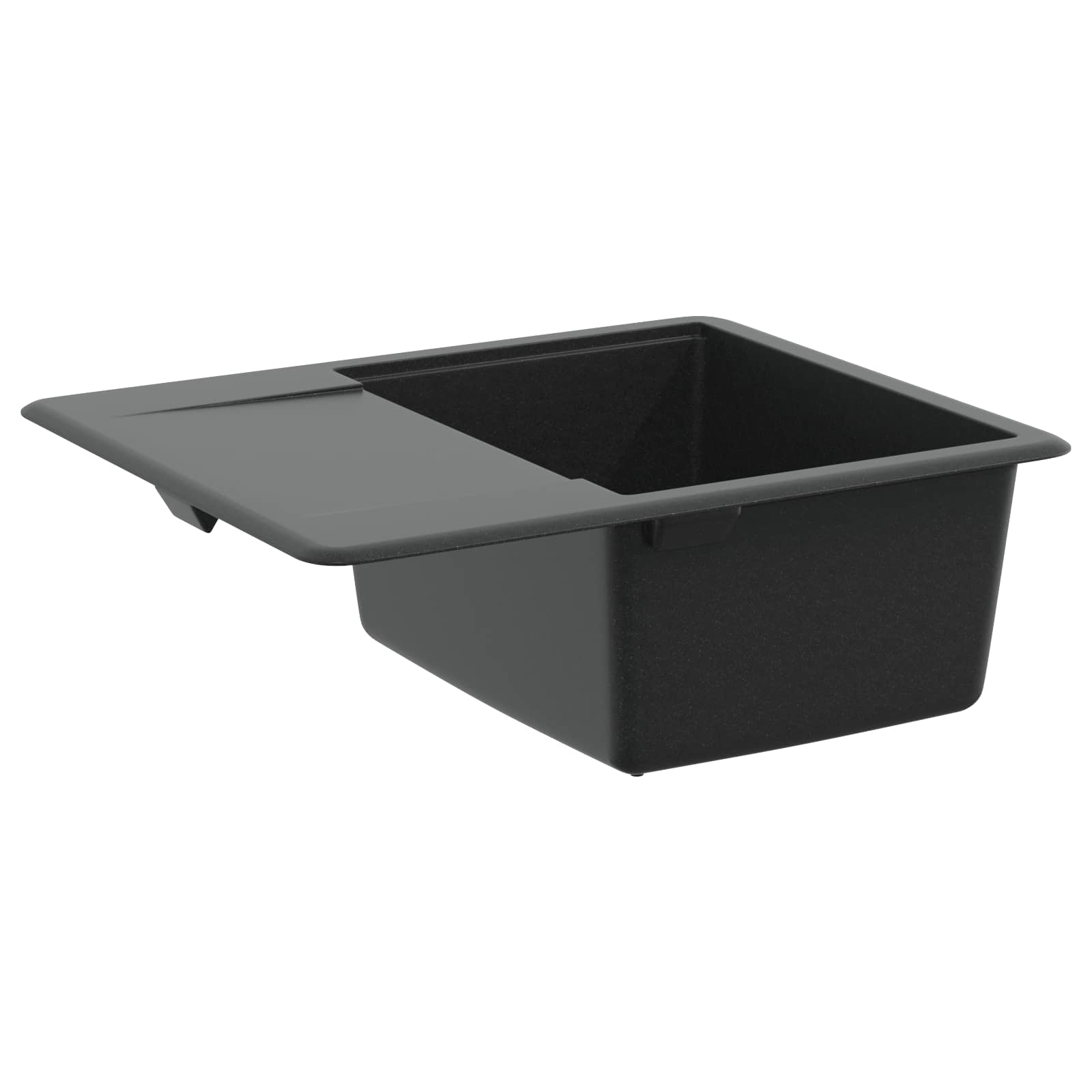 vidaXL Zlew Czarny 560 x 460 mm 80% Kwarc i 20% Żywica