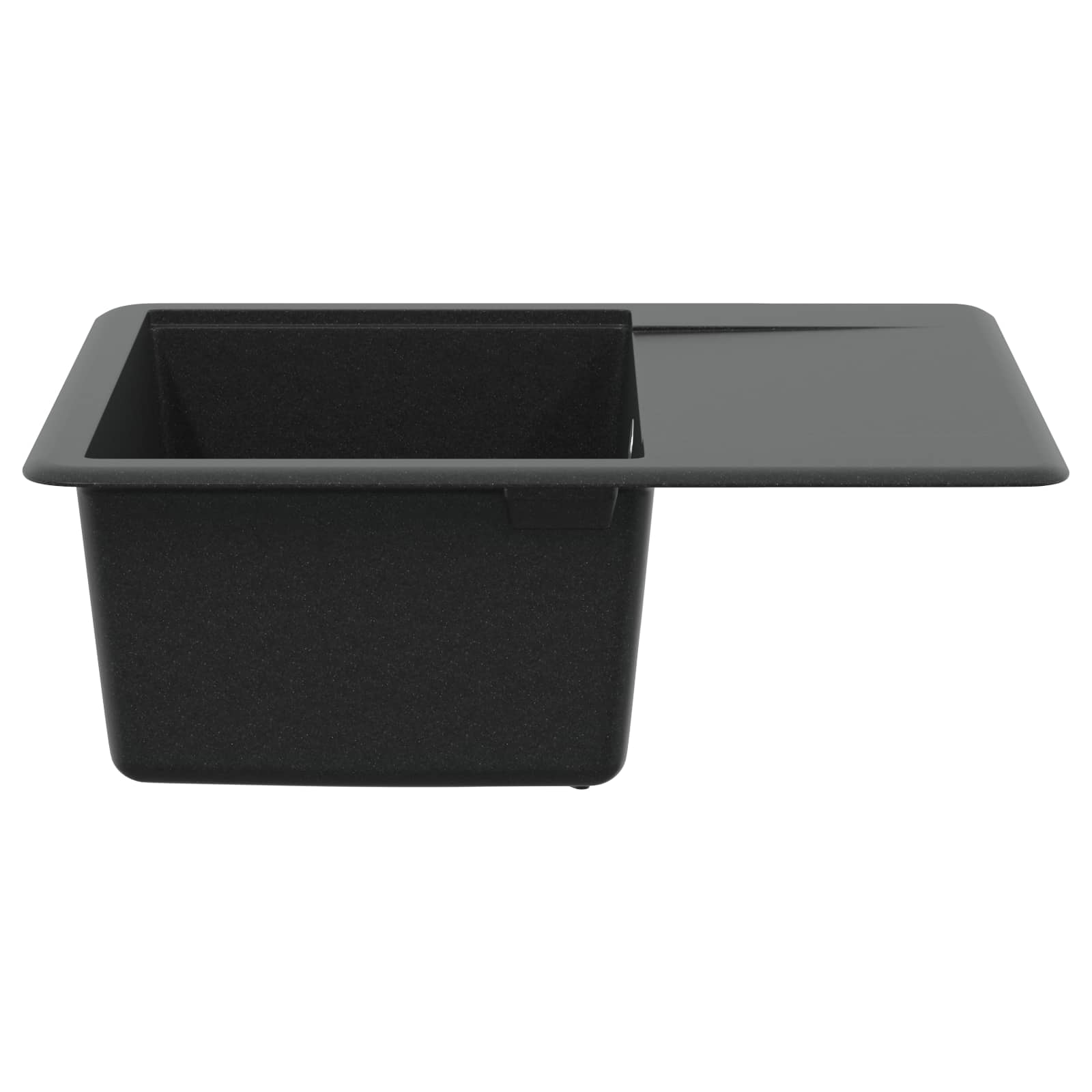 vidaXL Zlew Czarny 560 x 460 mm 80% Kwarc i 20% Żywica