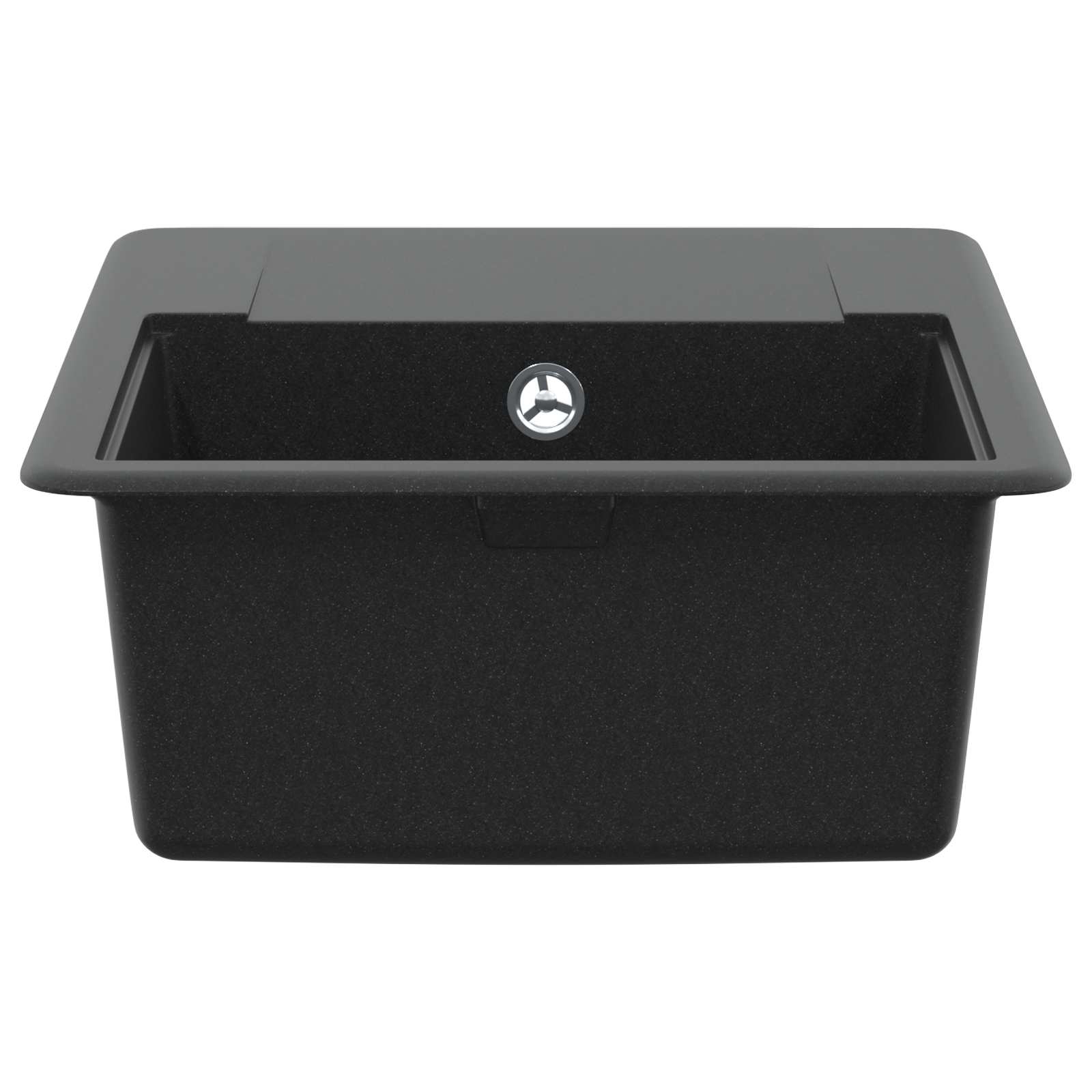 vidaXL Zlew Czarny 560 x 460 mm 80% Kwarc i 20% Żywica