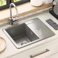 vidaXL Zlew Szary 560 x 460 mm 80% Kwarc i 20% Żywica