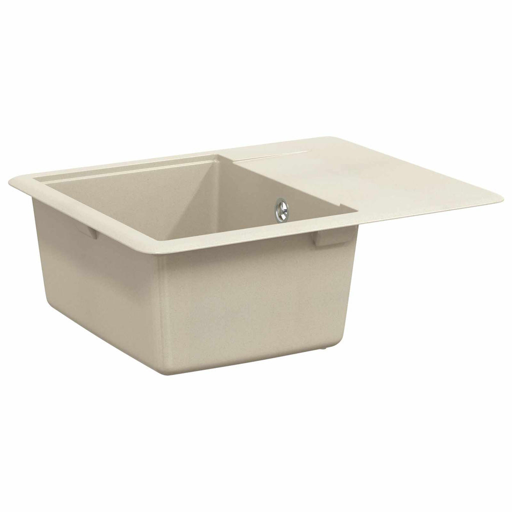 vidaXL Zlew Beżowy 560 x 460 mm 80% Kwarc i 20% Żywica