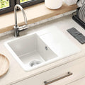 vidaXL Zlew Biały 560 x 460 mm 80% Kwarc i 20% Żywica