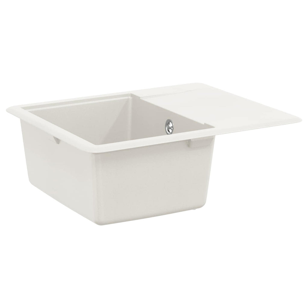 vidaXL Zlew Biały 560 x 460 mm 80% Kwarc i 20% Żywica