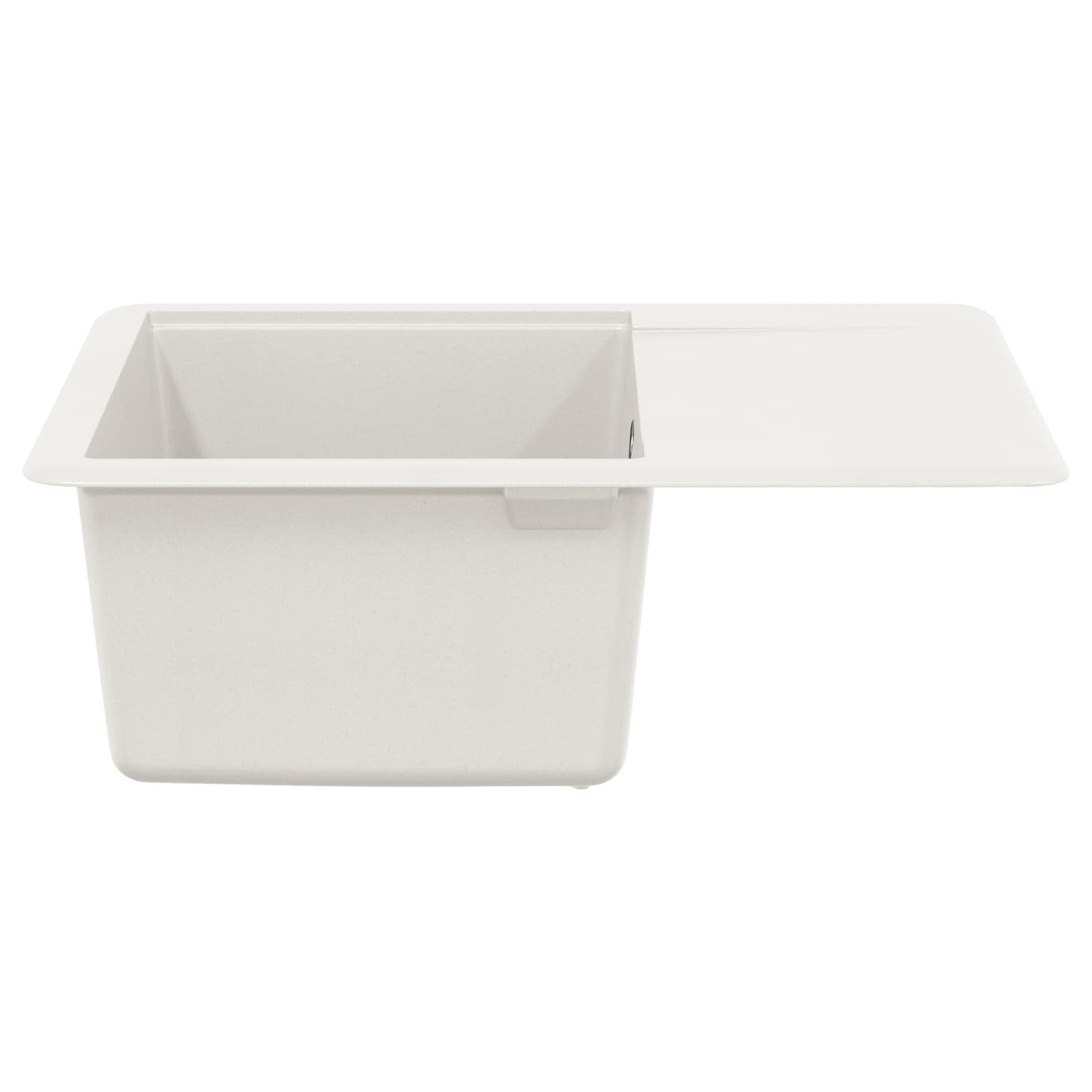 vidaXL Zlew Biały 560 x 460 mm 80% Kwarc i 20% Żywica