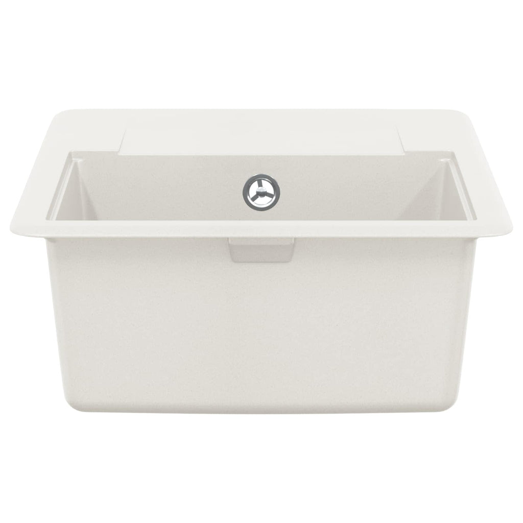 vidaXL Zlew Biały 560 x 460 mm 80% Kwarc i 20% Żywica