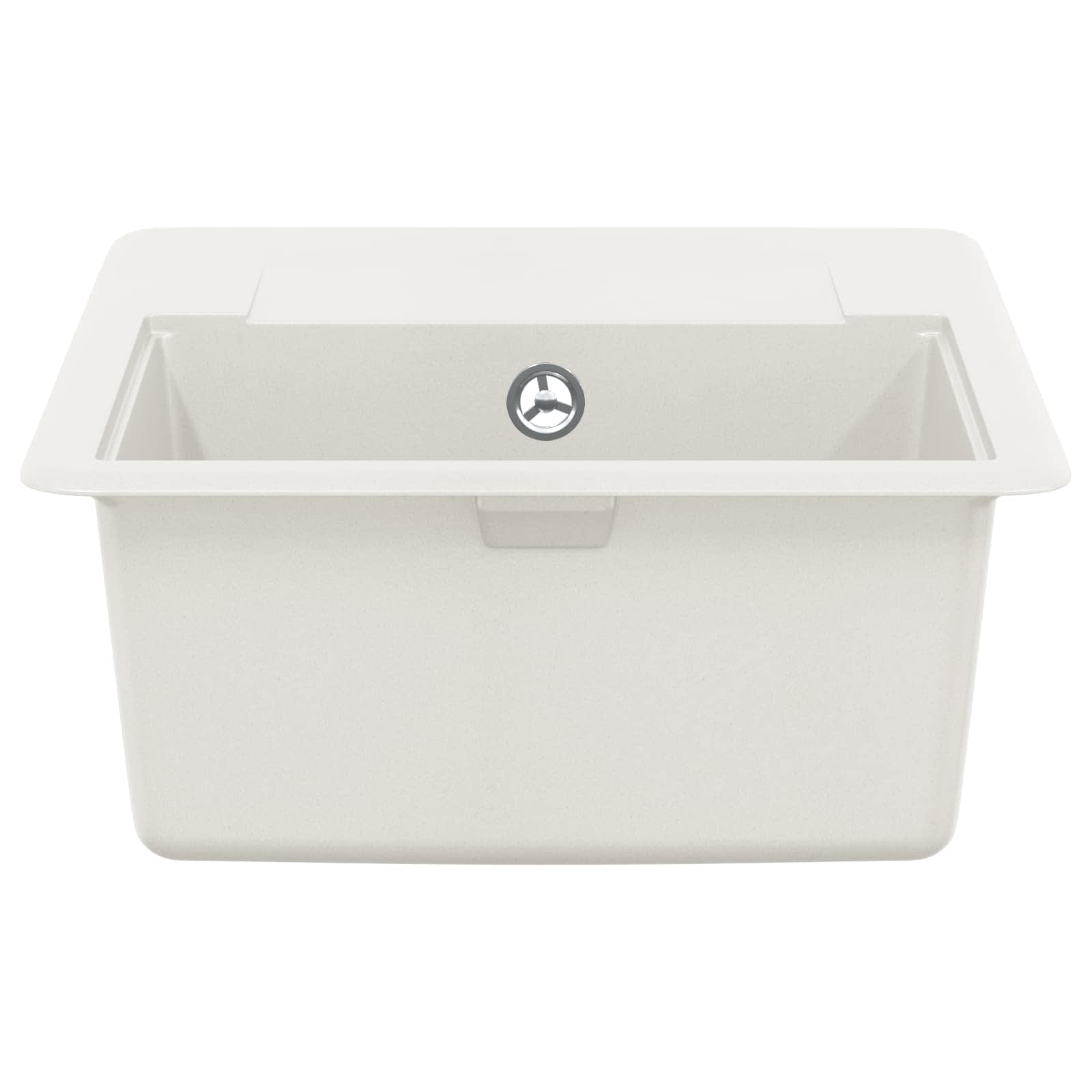 vidaXL Zlew Biały 560 x 460 mm 80% Kwarc i 20% Żywica