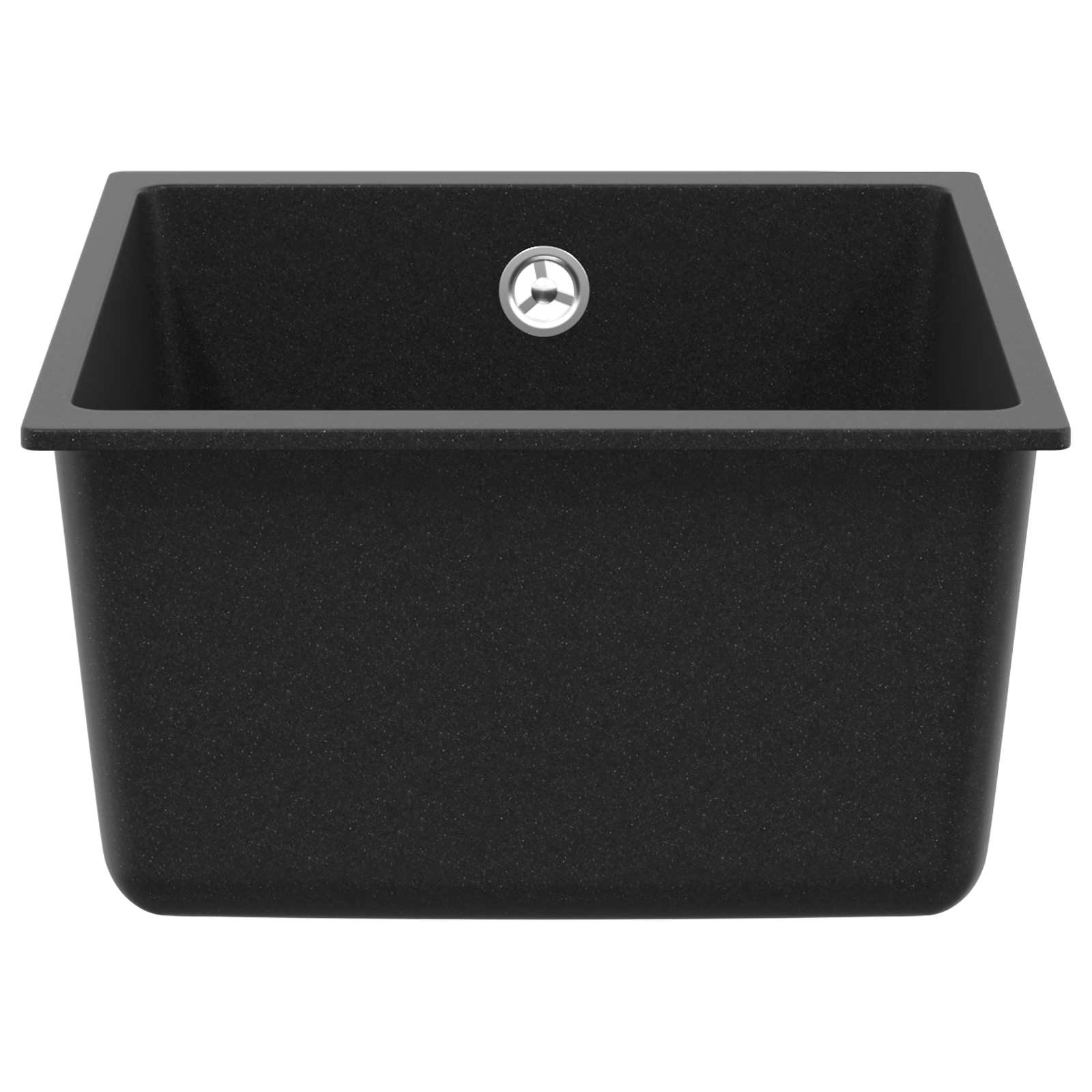 vidaXL Zlew Czarny 370 x 460 mm 80% Kwarc i 20% Żywica